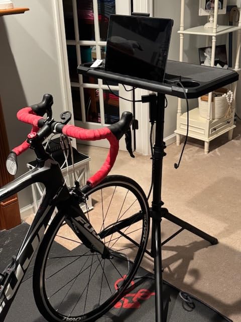 KOM Cycling Media Display - Indoor Cycling Desk for Bicycle Trainer - Bike Desk Creates Rad Indoor Cycling Pain Cave - Perfect for Displaying Zwift, TR, and Wahoo SUF! customer photo 1