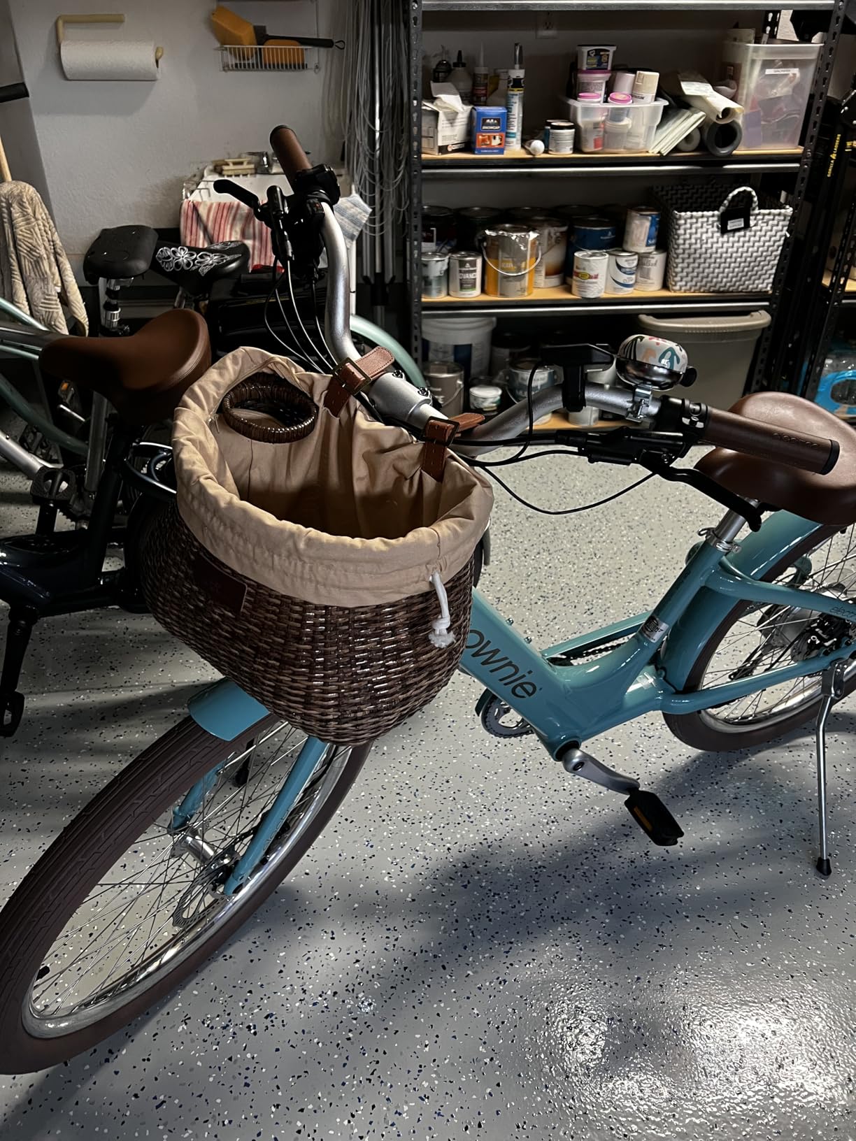 Warners Wheels Bike Basket Front for Women's and Mens Cruiser with Coffee Cup Holder, Handmade Bicycle Basket for Adult Bikes mounts to Front Handlebars of Beach Cruisers customer photo 2