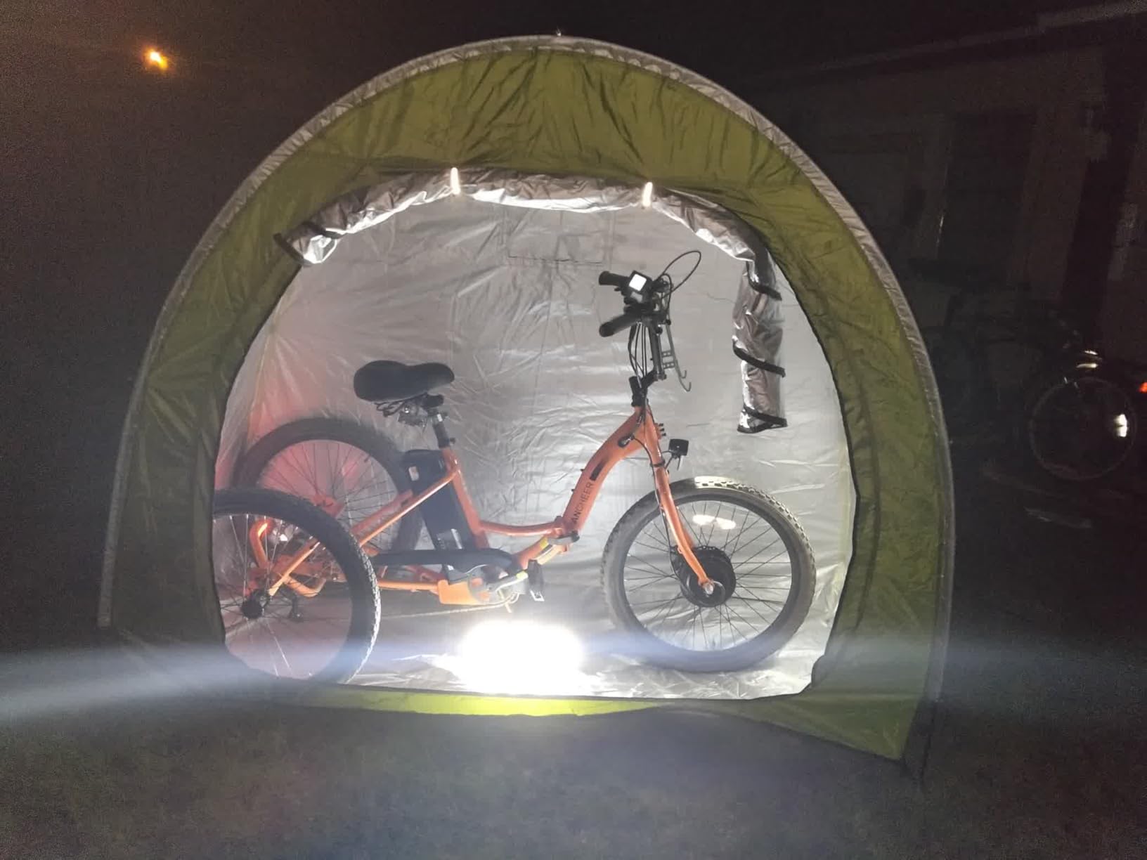 HuaKastro Outdoor Bike Cover Bicycle Tent for 2 Bikes, Waterproof Oxford Storage Tent, Foldable Bike Shelter for Camping customer photo 1