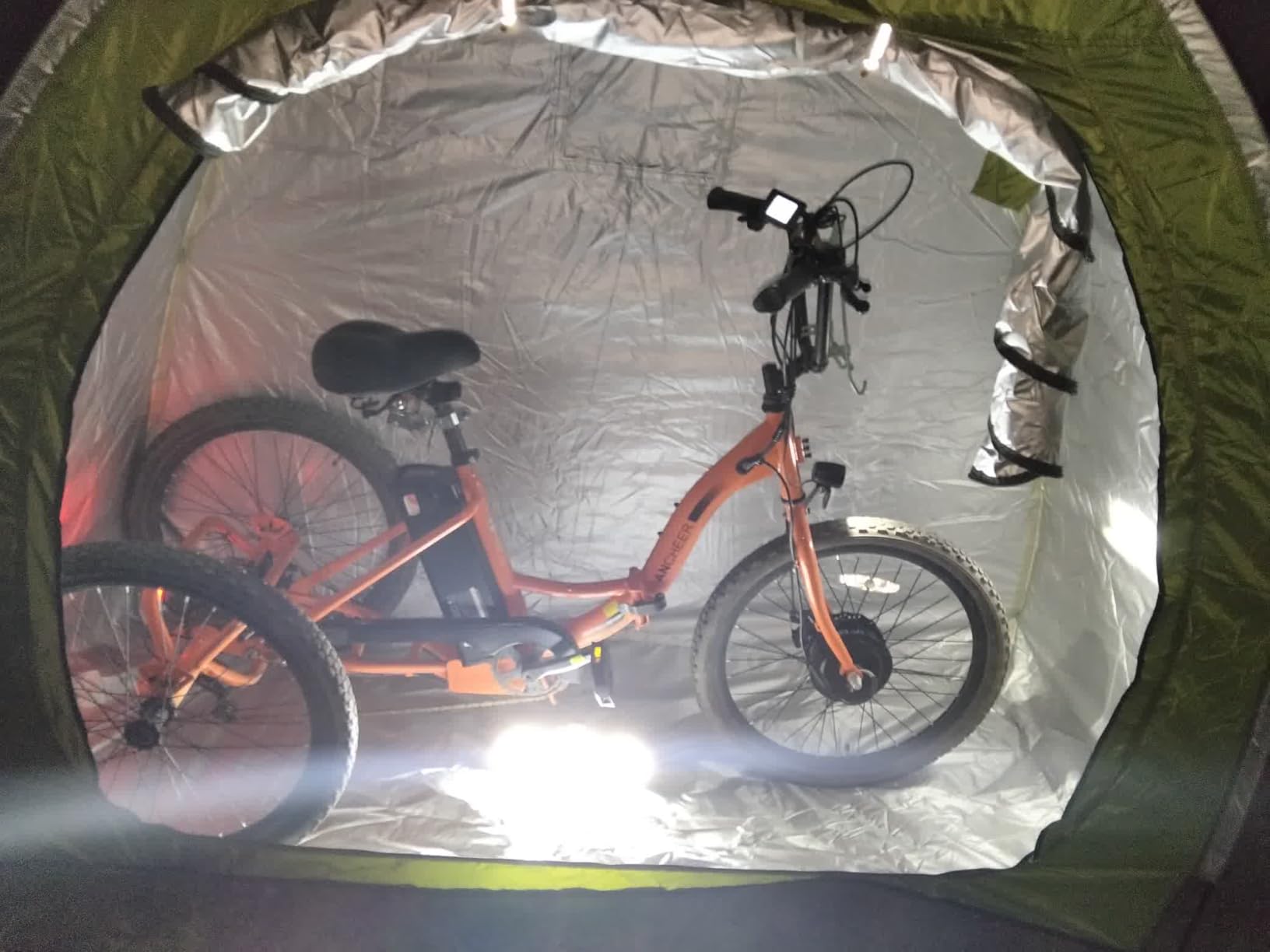 HuaKastro Outdoor Bike Cover Bicycle Tent for 2 Bikes, Waterproof Oxford Storage Tent, Foldable Bike Shelter for Camping customer photo 2