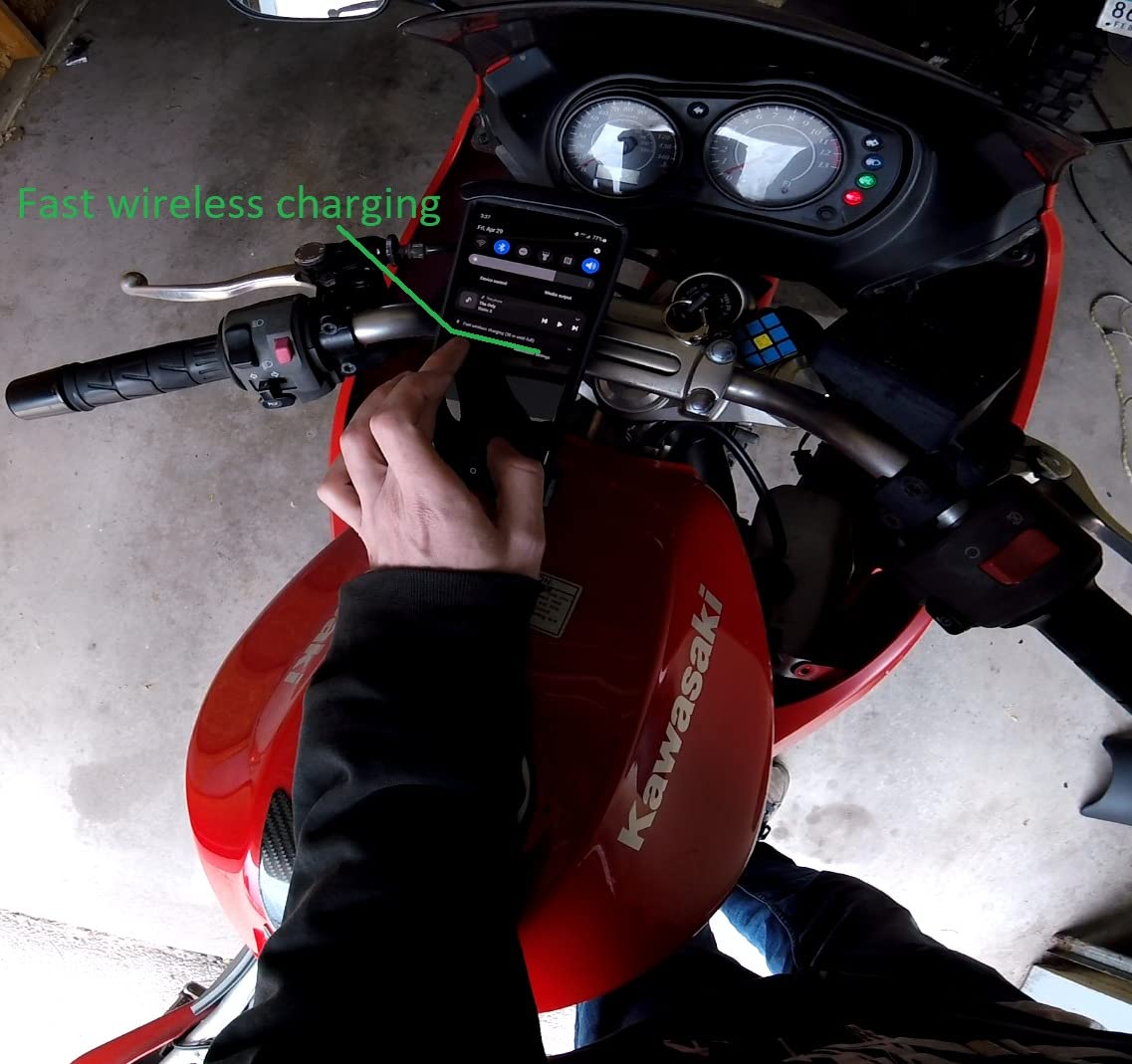 KEWIG Motorcycle Phone Mount Qi 15W Wireless & USB C 20W Fast Charging Port | Automatically Lock & Quick Release Handlebar Cell Phone Holder for 4-7'' Phones customer photo 2