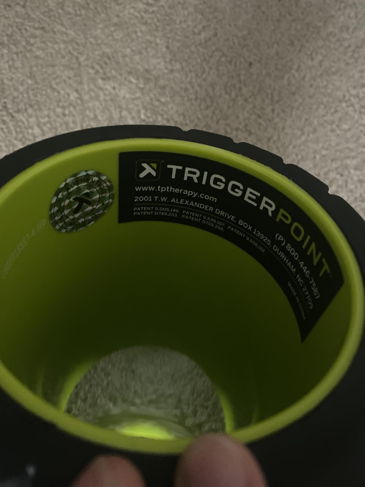 TRIGGERPOINT Performance Therapy Grid Foam Roller for Exercise, Deep Tissue Massage and Muscle Recovery, Original (13-Inch), Midnight customer photo 2