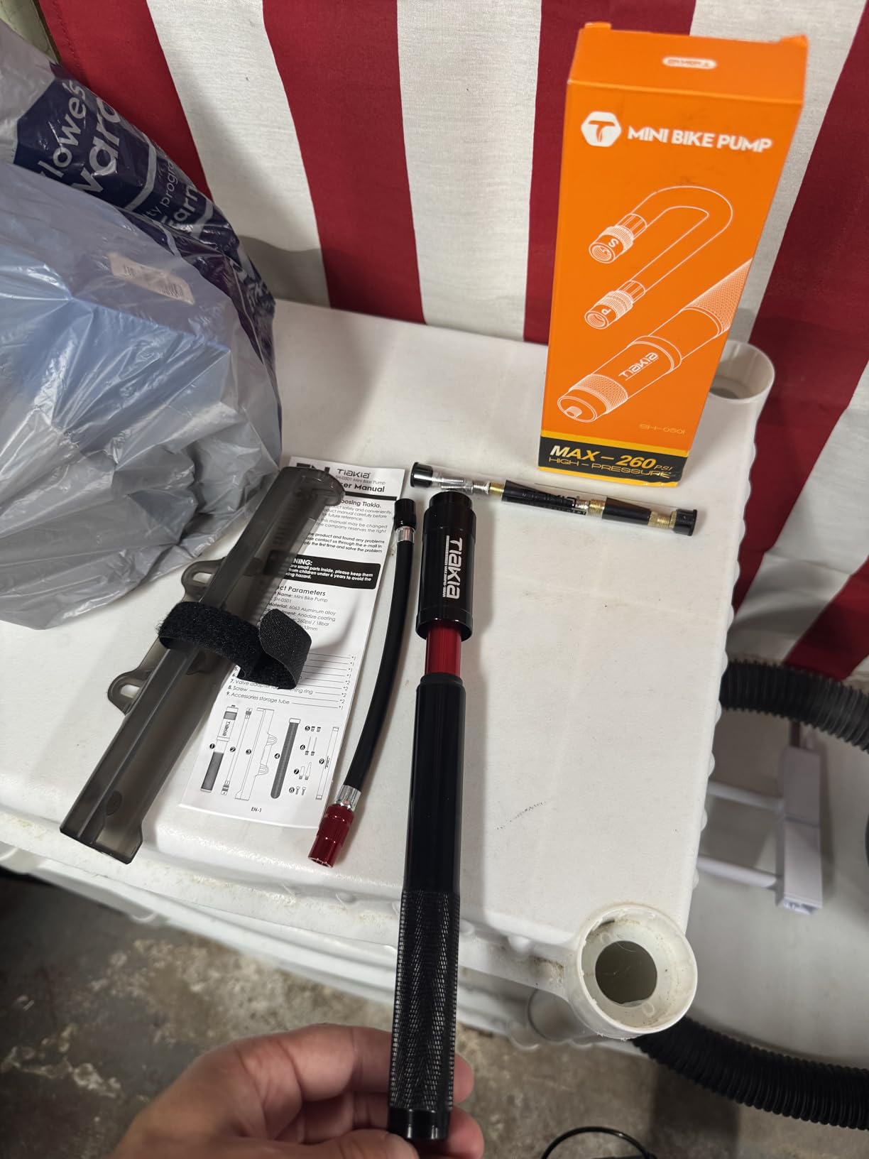 Tiakia Mini Bike Pump, 260PSI High Pressure Hand Pump for Road Bikes customer photo 2