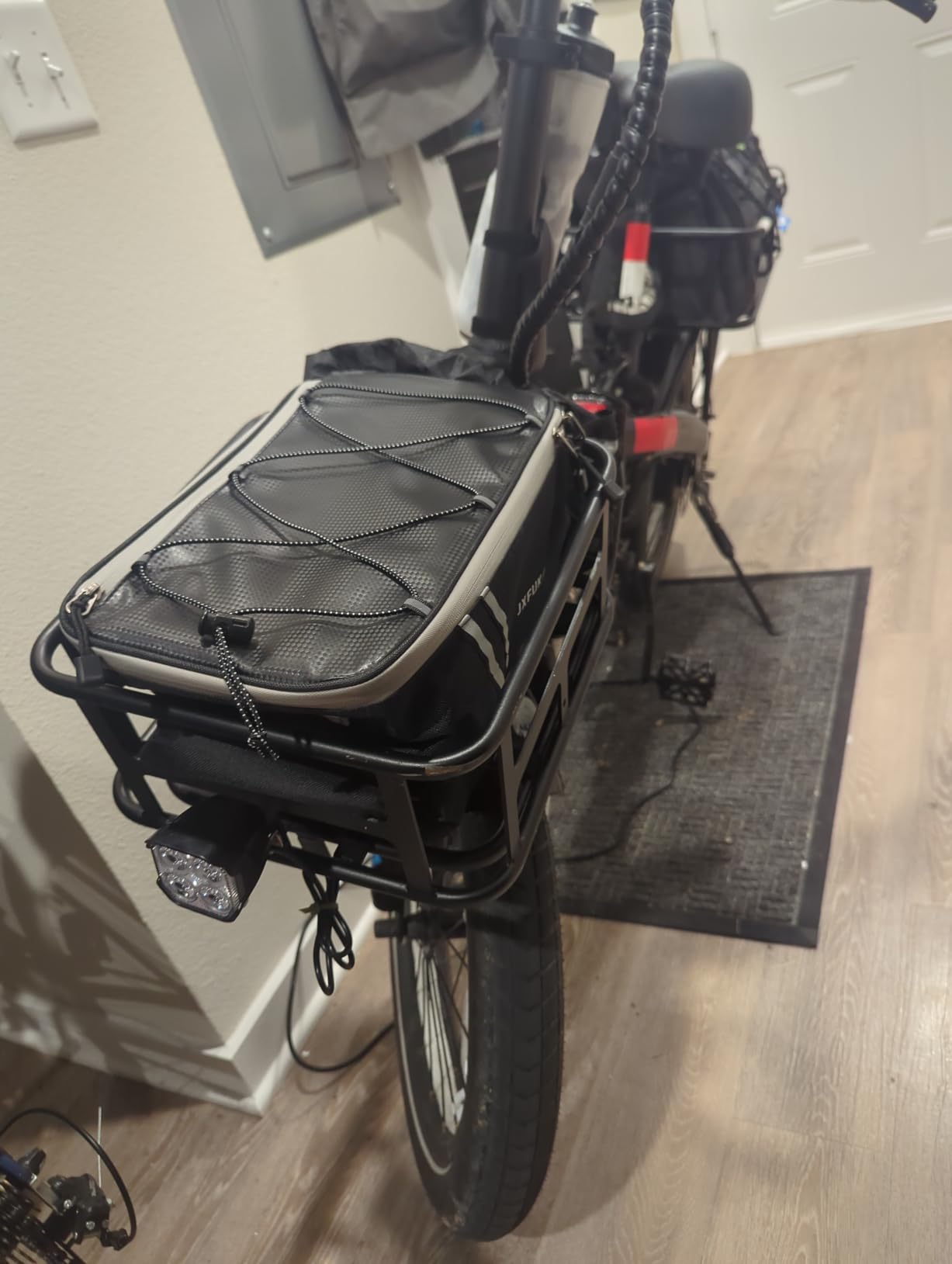 JXFUKAL Rear Bike Rack Bag with Rain Cover, 7L/9L/10L/12L Waterproof Bicycle Ebike Saddle Bag Cycling Pannier Trunk Carrier with Reflector & Adjustable Cord for Commuter Travel Outdoor customer photo 2