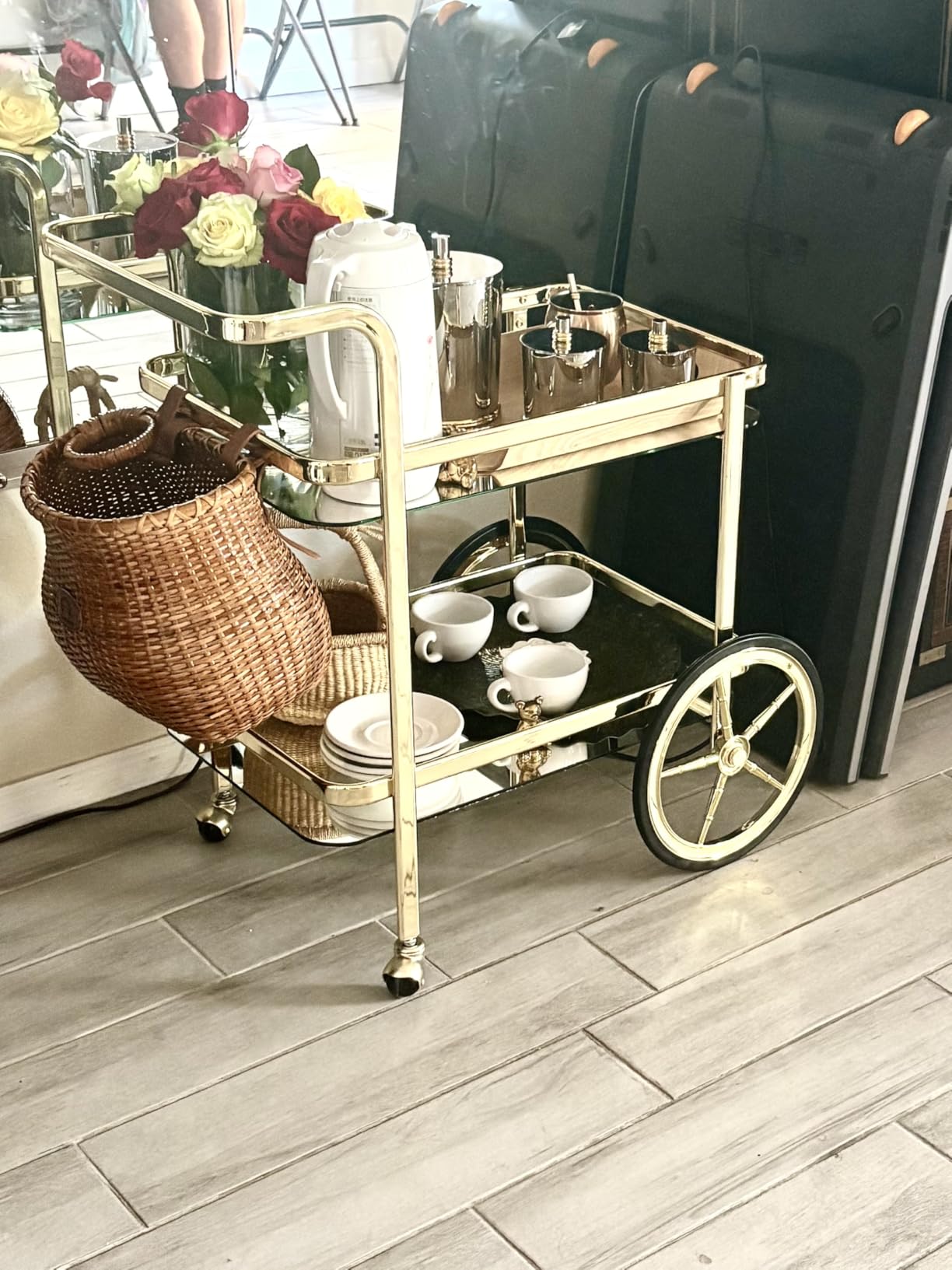 Bike Basket for Women's Beach Cruiser or Scooter The Original Wicker Bicycle Baskets with Built in Cup Holder for Front Handlebar-Classic Vintage Style Handmade Natural Rattan Wicker customer photo 2