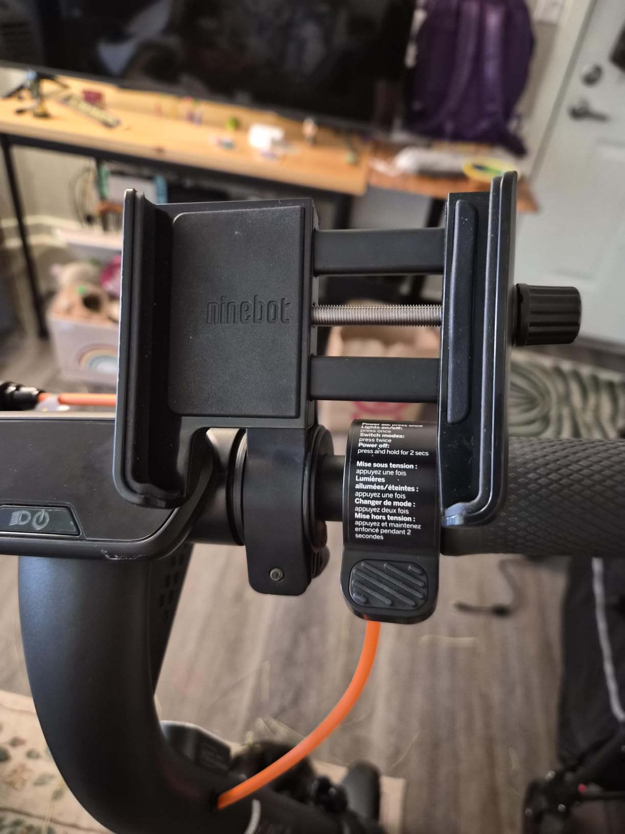 Segway Ninebot Phone Mount, Adjustable Electric Scooter eMoped Bicycle Handlebar Phone Holder, Fits Any 4-6.5 inches Cellphone, Compatible with MAX G3, MAX G2, F Series, E Series customer photo 1