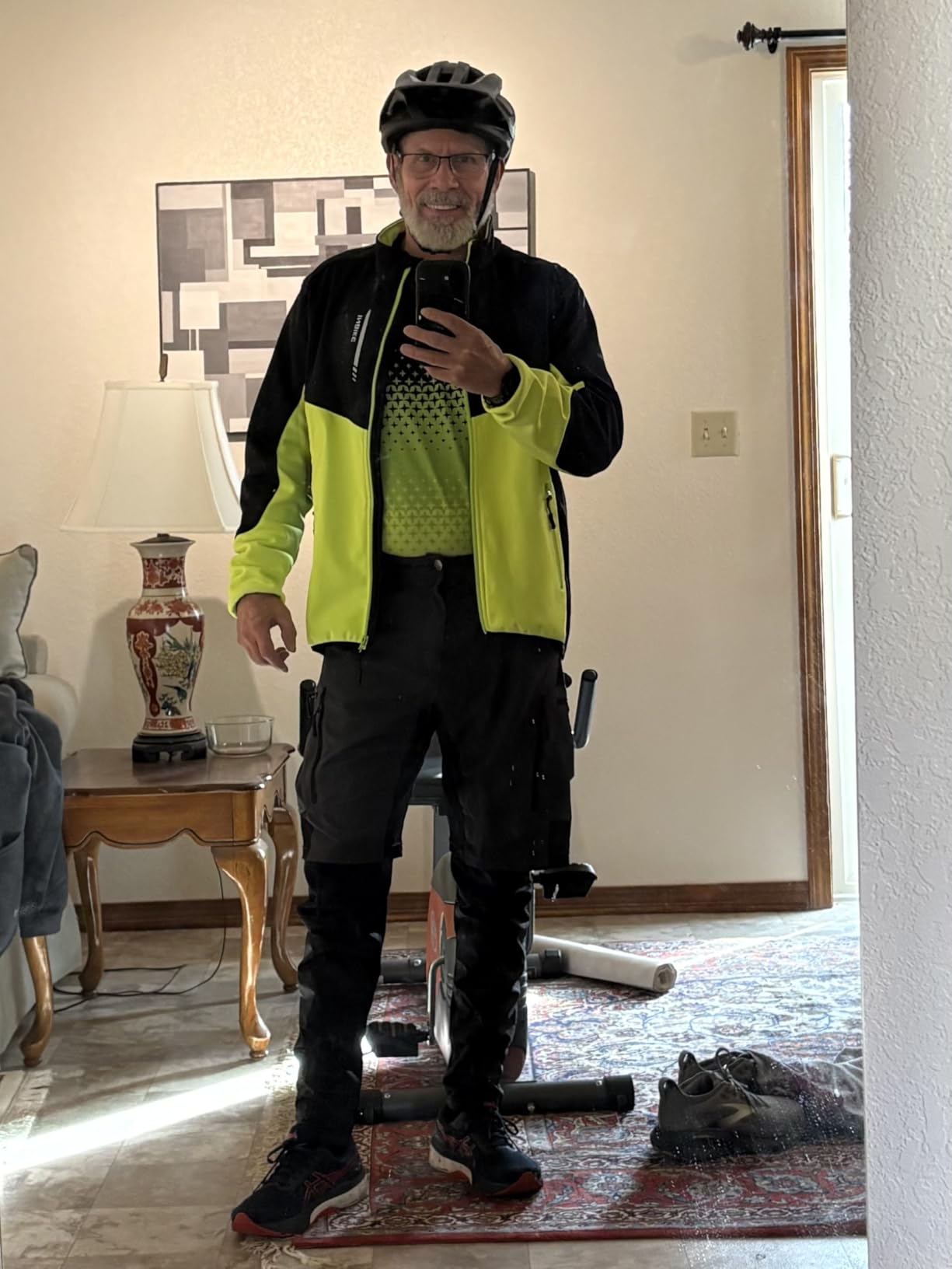 Cycling Jacket for Men Running Biking Jackets Mens Windbreaker Reflective Windproof Fleece Lined Cold Weather customer photo 1