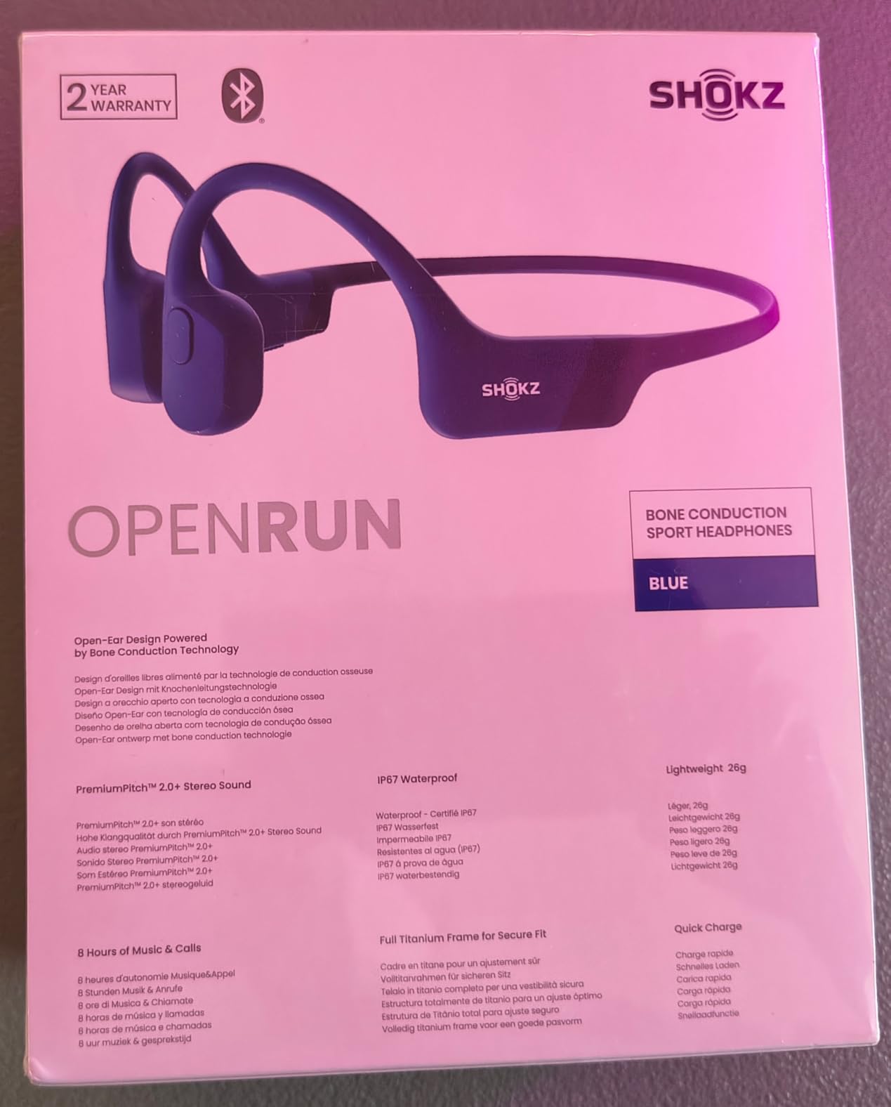 SHOKZ OpenRun Bone Conduction Open-Ear Bluetooth Sport Headphones, Black customer photo 1