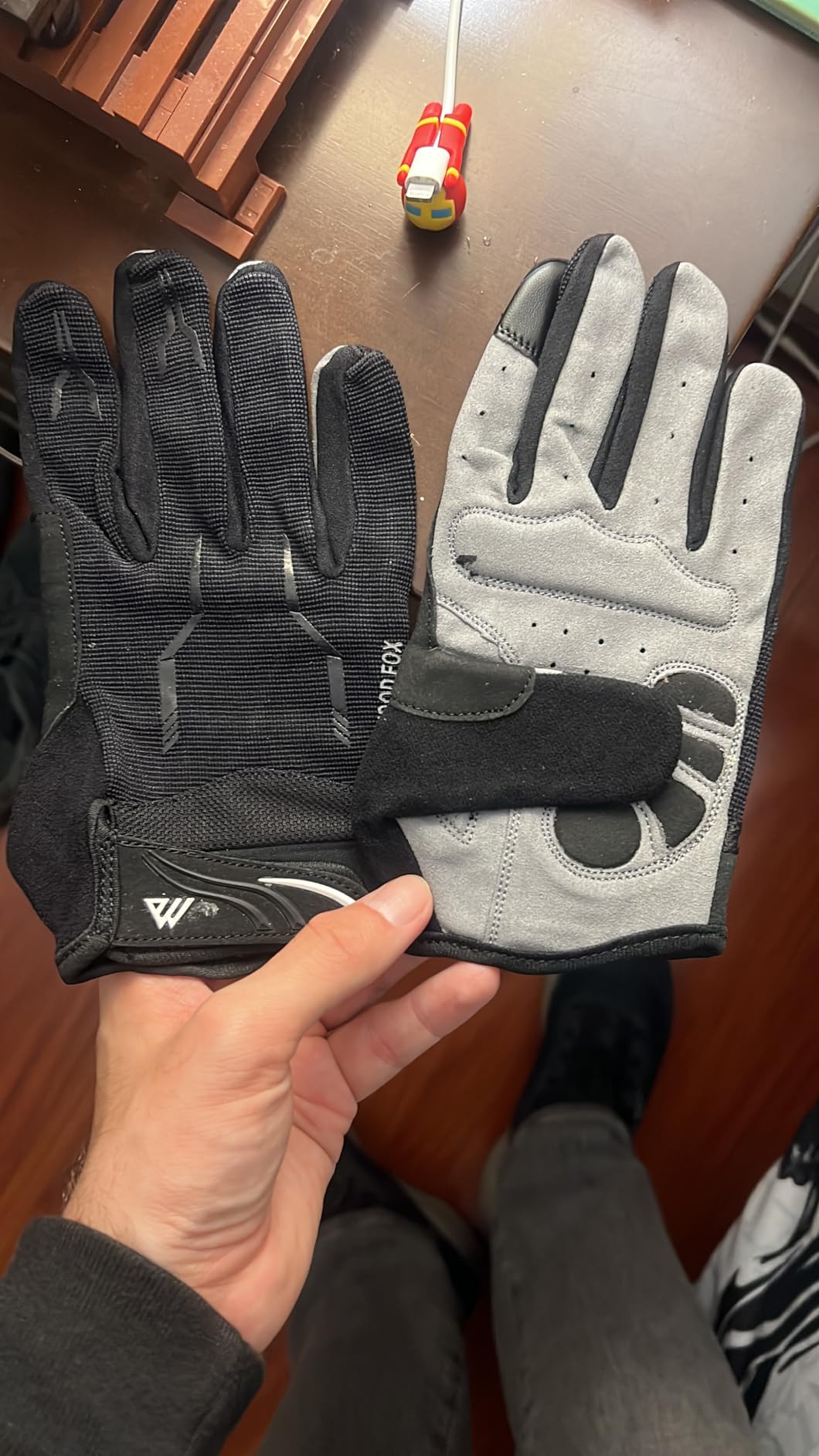 WESTWOOD FOX Cycling Gloves for Men - Full Finger BMX & Mountain Bike Gloves with Touchscreen, MTB, Padded Anti-Slip Grips for Men, Women & Wheelchairs customer photo 2