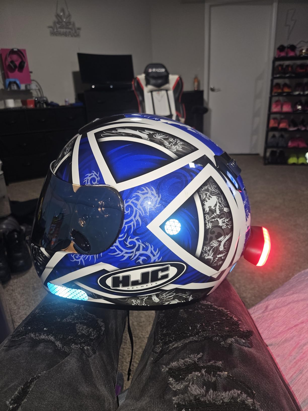 LED Helmet Light, Motorcycle Helmet Light, Bike Bicycle Rear Red Safety Light for Night Riding, Warning Tail Rechargeable Light with Type-C Cable customer photo 2