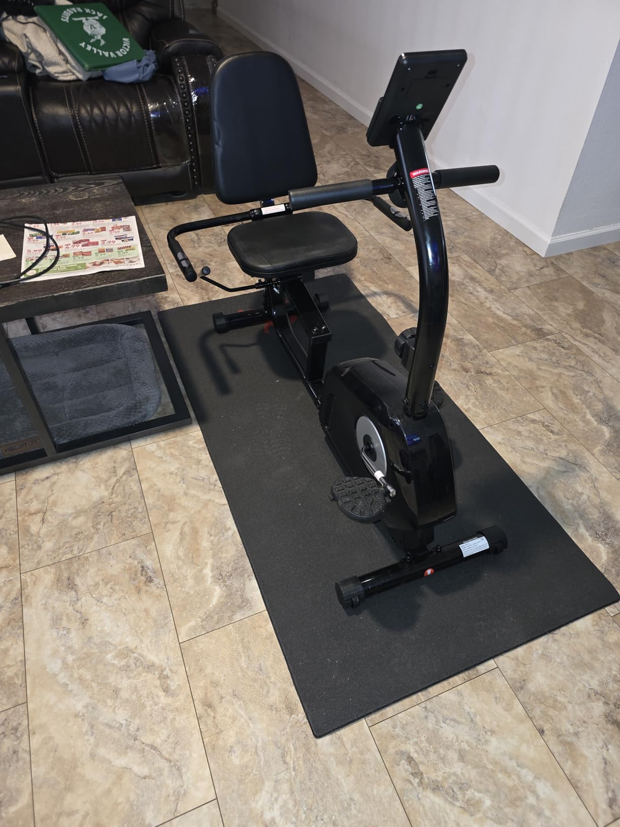 Bike Trainer Mat Compatible with Peloton Bike, for Treadmill & Row, THK 6mm, Under Mat Protect Hardwood Floor Carpet, Trainer Accessory for Indoor Stationary Exercise Bicycle customer photo 2