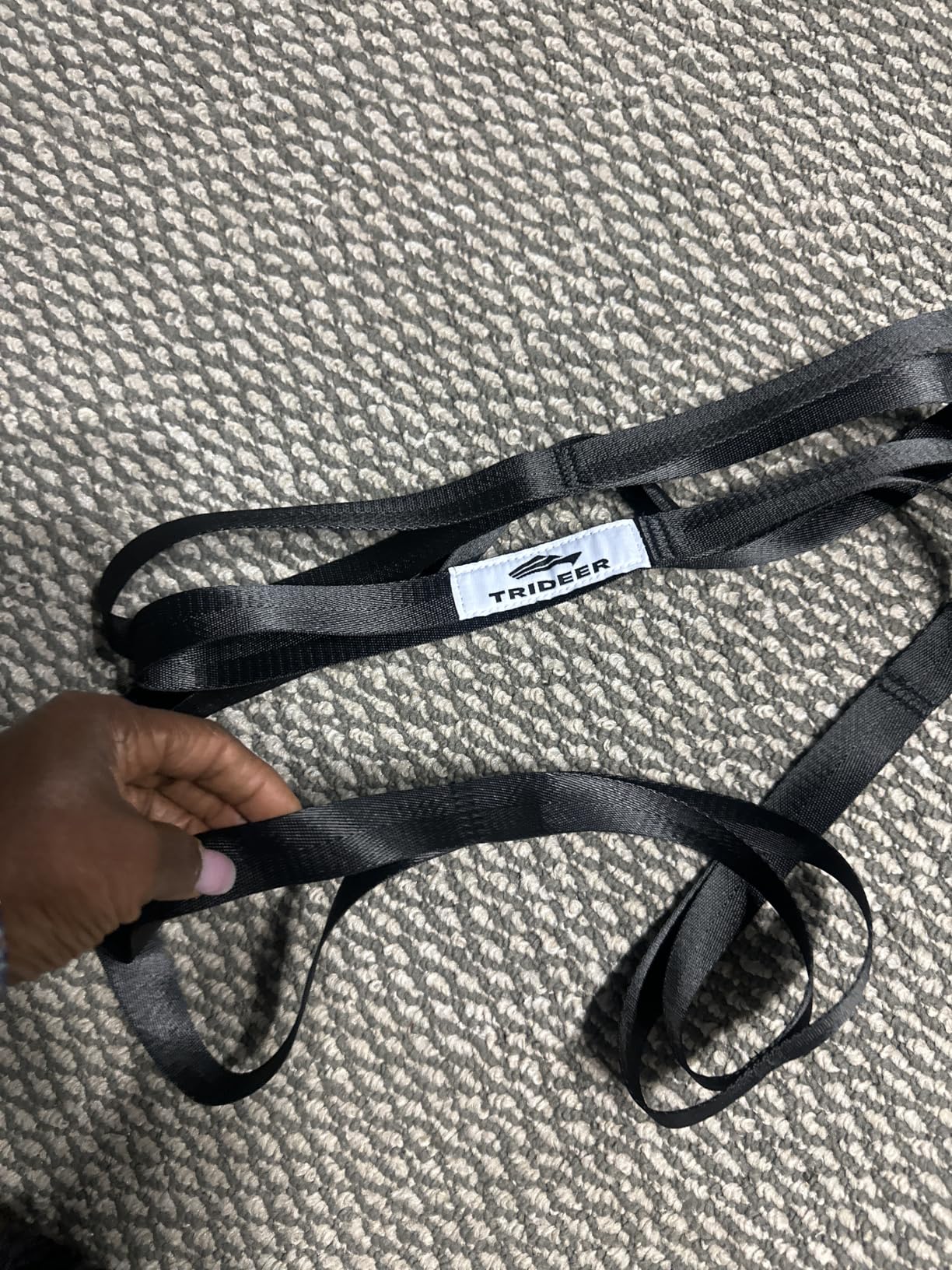 Trideer Non-Elastic Stretching Strap with Loops for Physical Therapy & Rehab, Knee Hip Leg ROM Post-Surgery, Yoga Strap for Stretching, Leg Lifter Strap Mobility Aid, Hamstring Calf Back customer photo 1