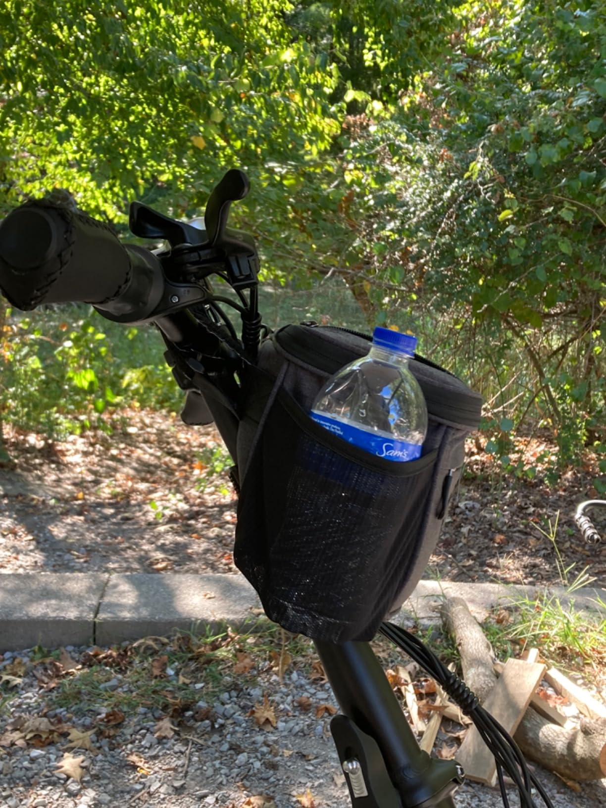 Bike Handlebar Bag,Large Bicycle Front Storage Pouch Bag,6.5 inch Transparent Pouch with Shoulder Strap customer photo 2