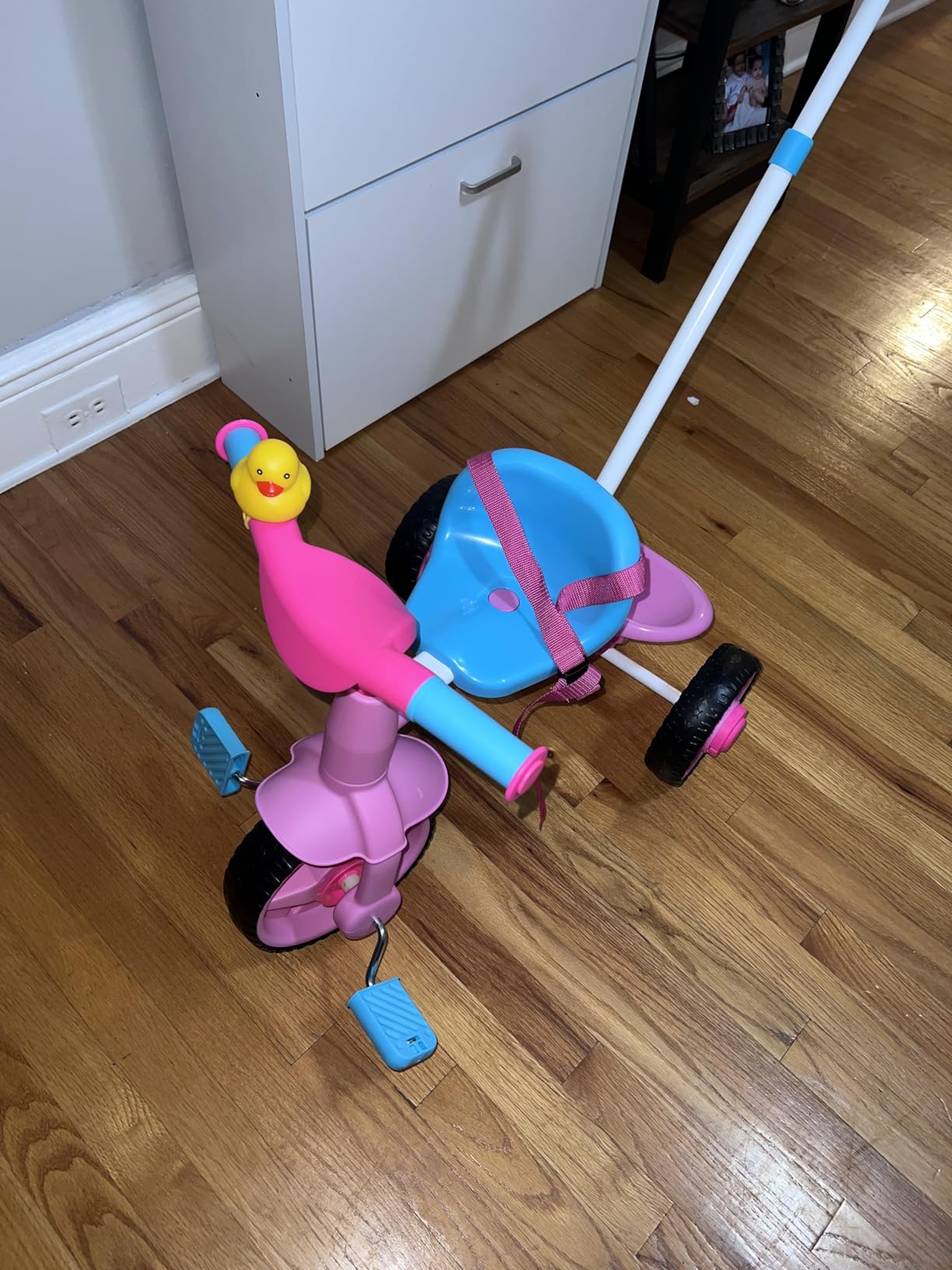 KRIDDO 2 in 1 Kids Tricycles Age 18 Month to 3 Years, EVA Wheels Upgraded, Gift, Trikes for Toddlers 2 to 3 Year Old with Push Handle and Duck Bell, Pink customer photo 2