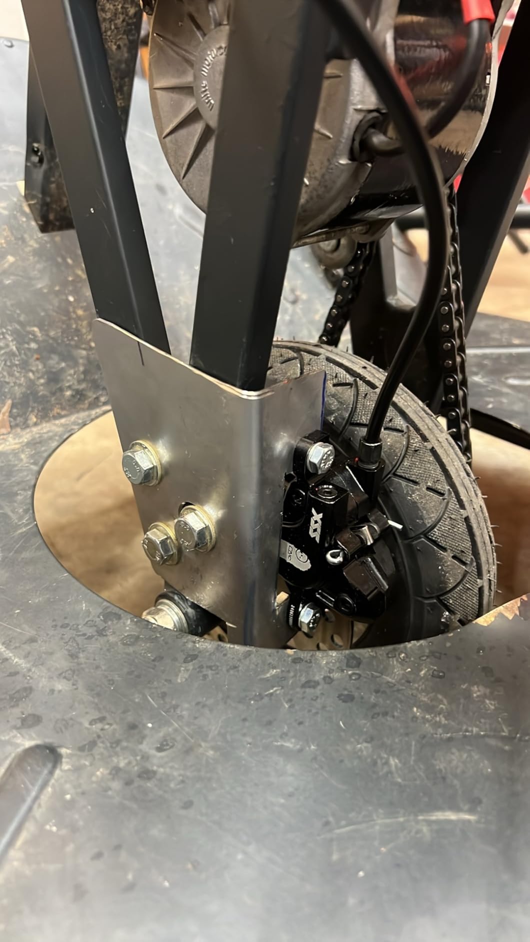 CNC MTB Hydraulic Disc Brake Set,Mountain Bike Hydraulic Disc Brakes Right Front 800mm Left Rear 1450mm Hydraulic Brake,Black customer photo 1