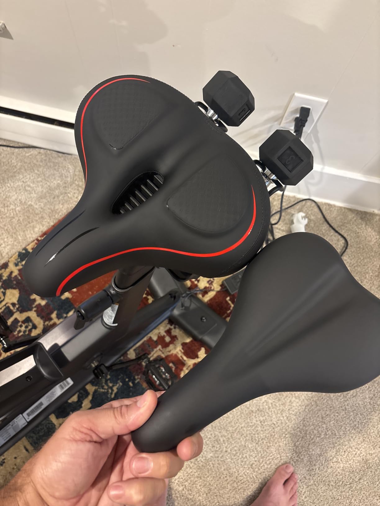 Oversized Bike Seat for Peloton Bike & Bike+, Wide Bicycle Saddle Replacement Compatible with Peloton, Exercise or Road Bikes, Seat Cushion for Men & Women customer photo 2