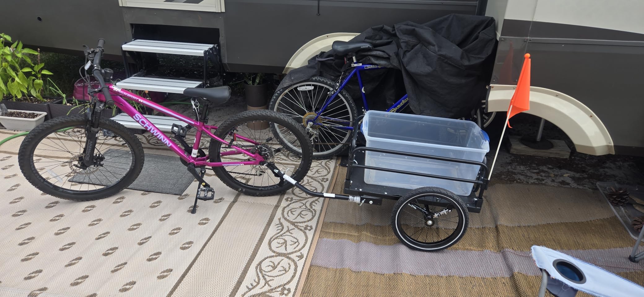 Aosom Bike Cargo Trailer Bike Wagon Bicycle Trailer with Suspension, Triple Safety Features, 16'' Wheels, 88 lbs Max Load customer photo 1