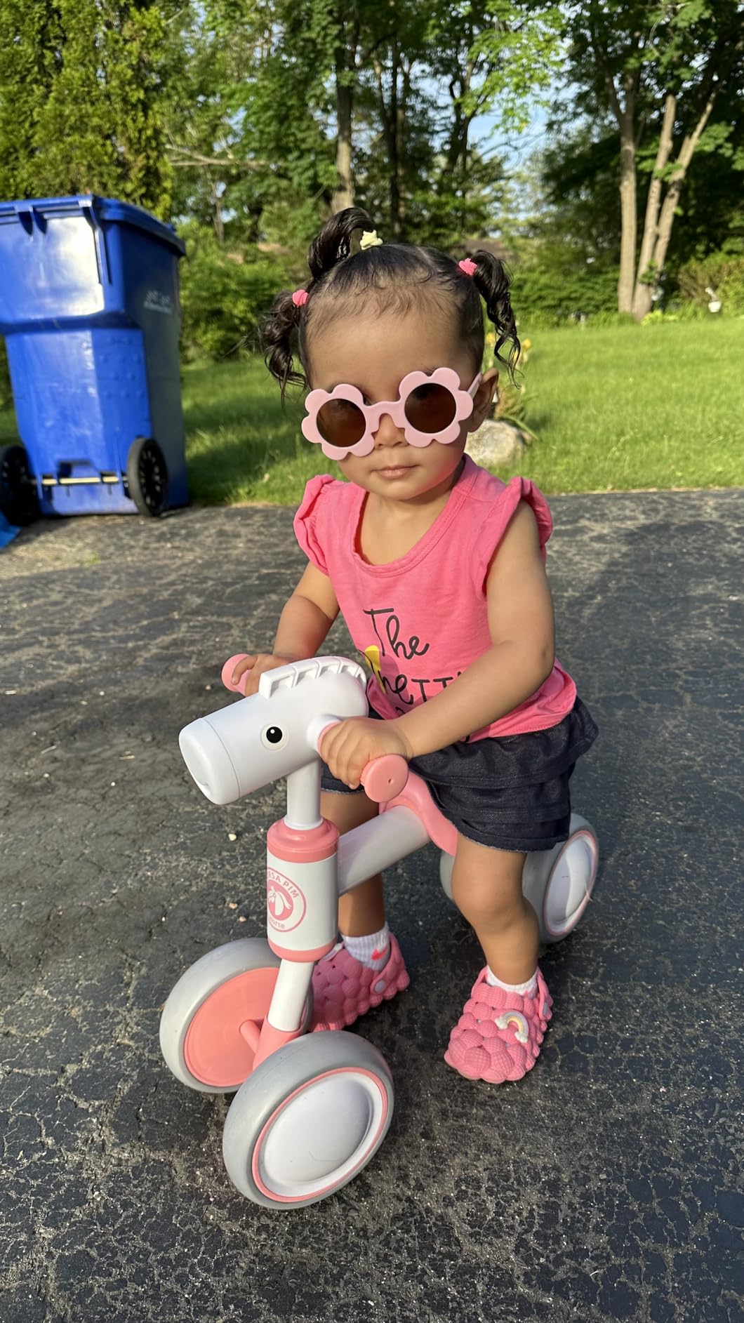 Baby Balance Bike for 1-2 Year Old Boy Girl, 4 Wheels No Pedal Toddler Bike | Unique Horse Design Baby Bike for 12-24 Months, 1+ Years Boys & Girls First Birthday Gifts customer photo 2