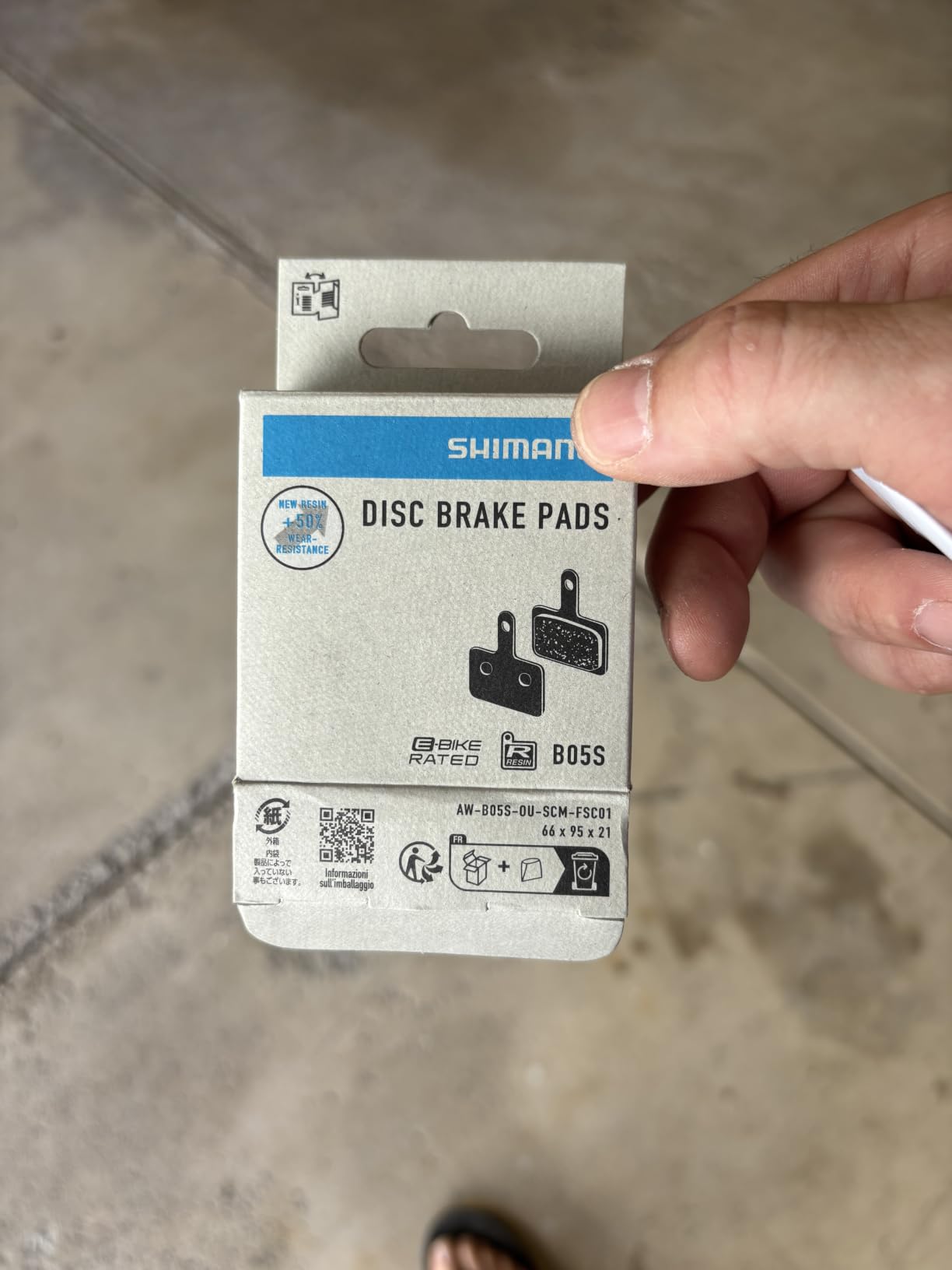 Shimano B05S-RX Bike Disc Brake Pad and Spring - Resin Compound, Stainless Steel Back Plate customer photo 1