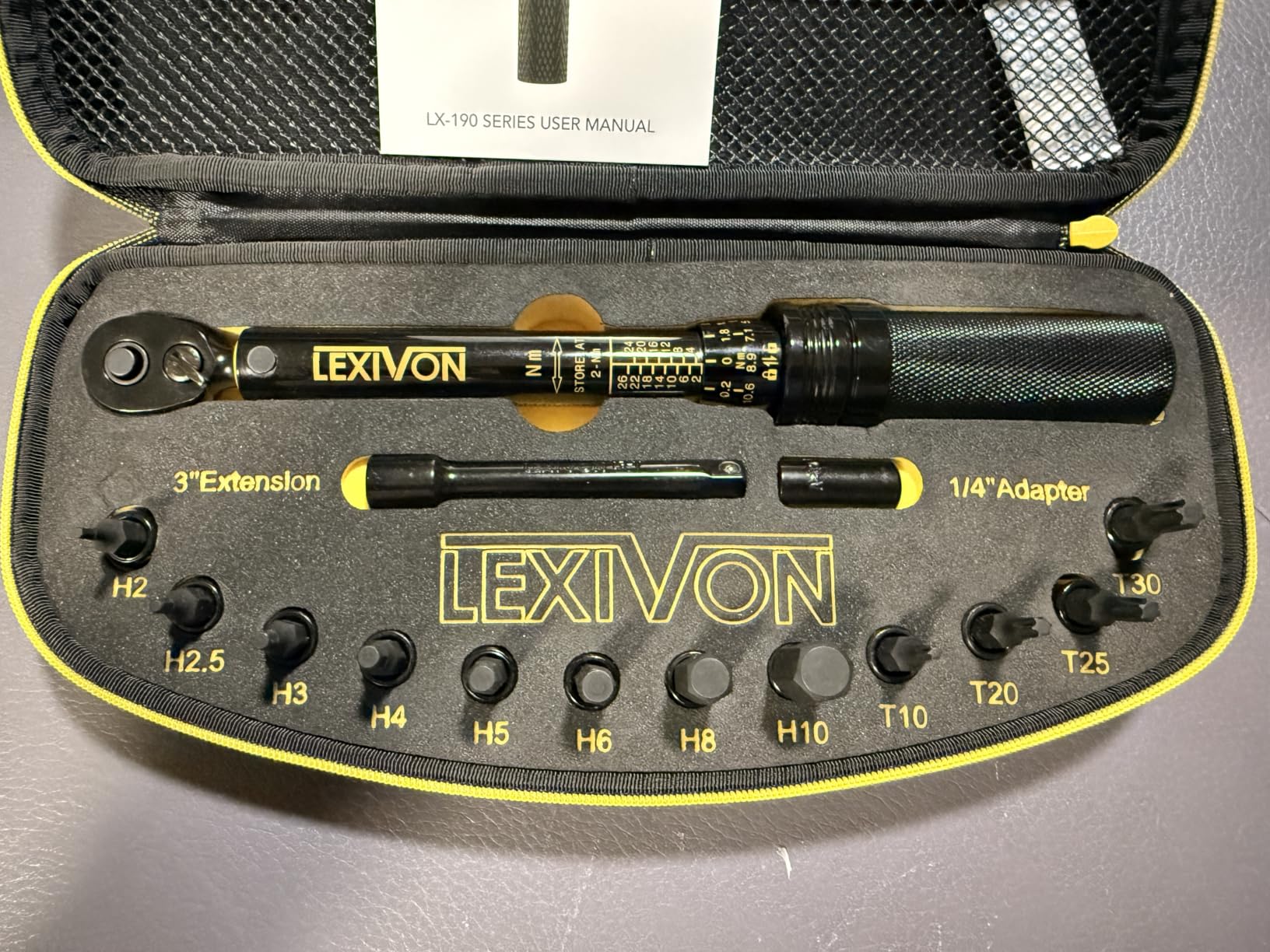 LEXIVON Bike Torque Wrench 1/4-Inch Dr. 15-Piece Kit | 72-Tooth Gear, Dual-Direction Click Type 2~26 Nm / 17.7~230.1 in-lb (LX-191) customer photo 2