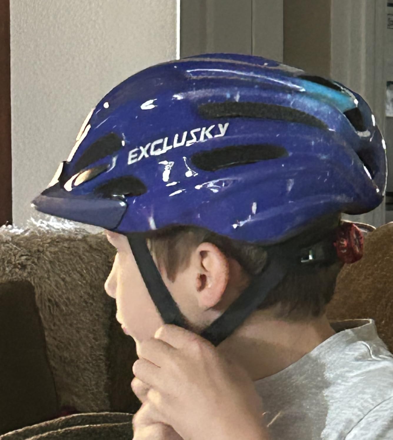 Exclusky Kids Bike Helmet with LED Light - Adjustable Multi-Sport Youth Helmet for Boys & Girls, Ages 5-12, Fits 50-57cm, Cycling Safety Gear customer photo 1