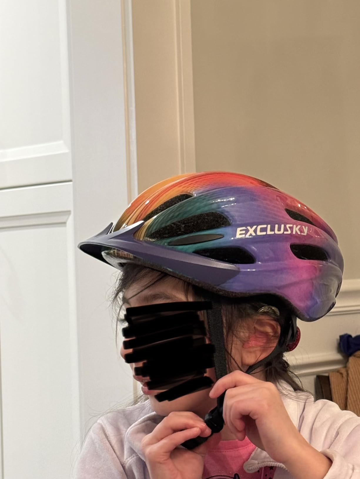 Exclusky Kids Bike Helmet with LED Light - Adjustable Multi-Sport Youth Helmet for Boys & Girls, Ages 5-12, Fits 50-57cm, Cycling Safety Gear customer photo 2