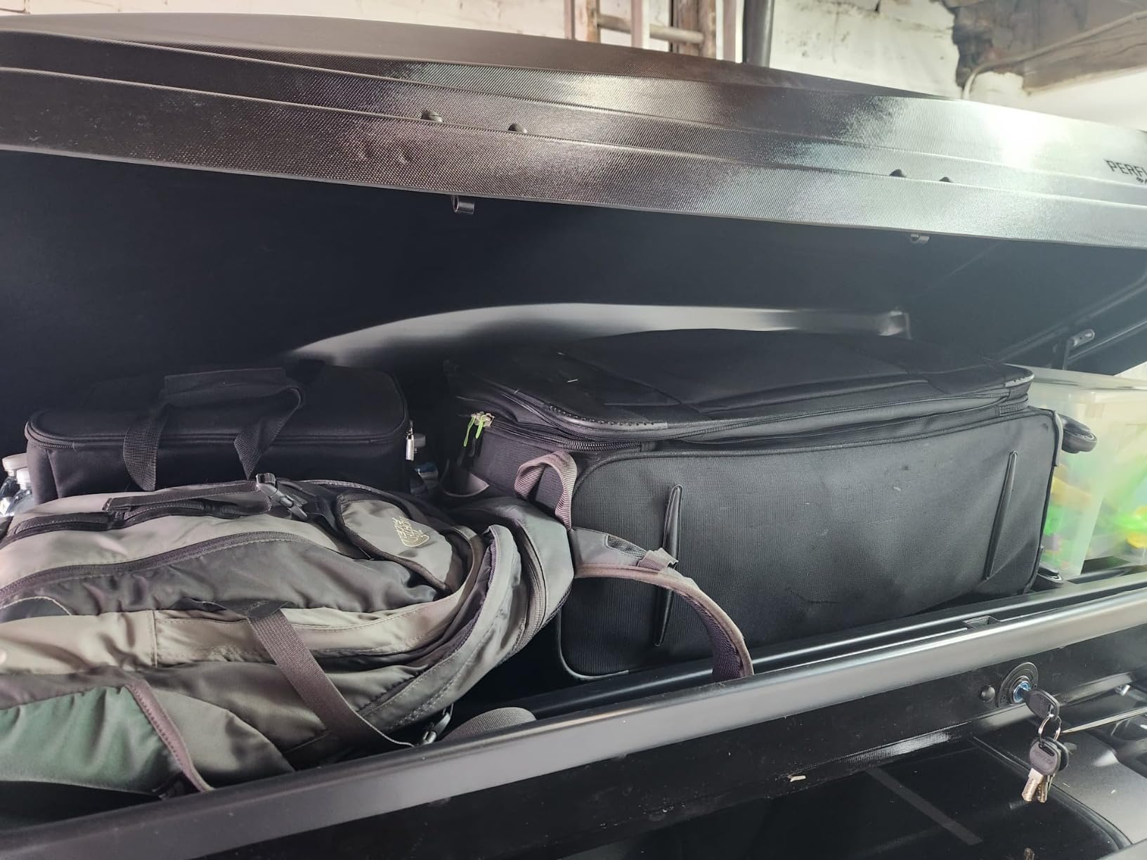 Exclusive Rooftop Cargo Box Carrier Large 17.7 Cubic Feet Car Top Mount Travel Luggage Storage, Dual Side Opening, 130 Lbs Weight Capacity, Extra Keys, Straps (White) customer photo 2
