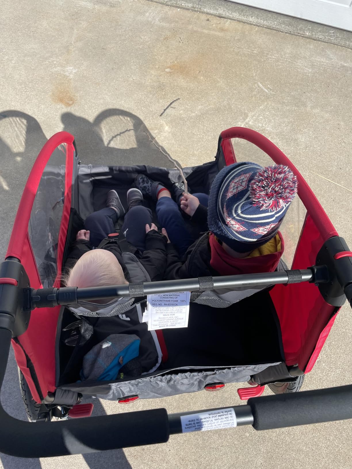 Flyer(TM) Duoflex 2 in 1 Bike Trailer and Double Stroller for Toddlers, 1+ Years customer photo 2