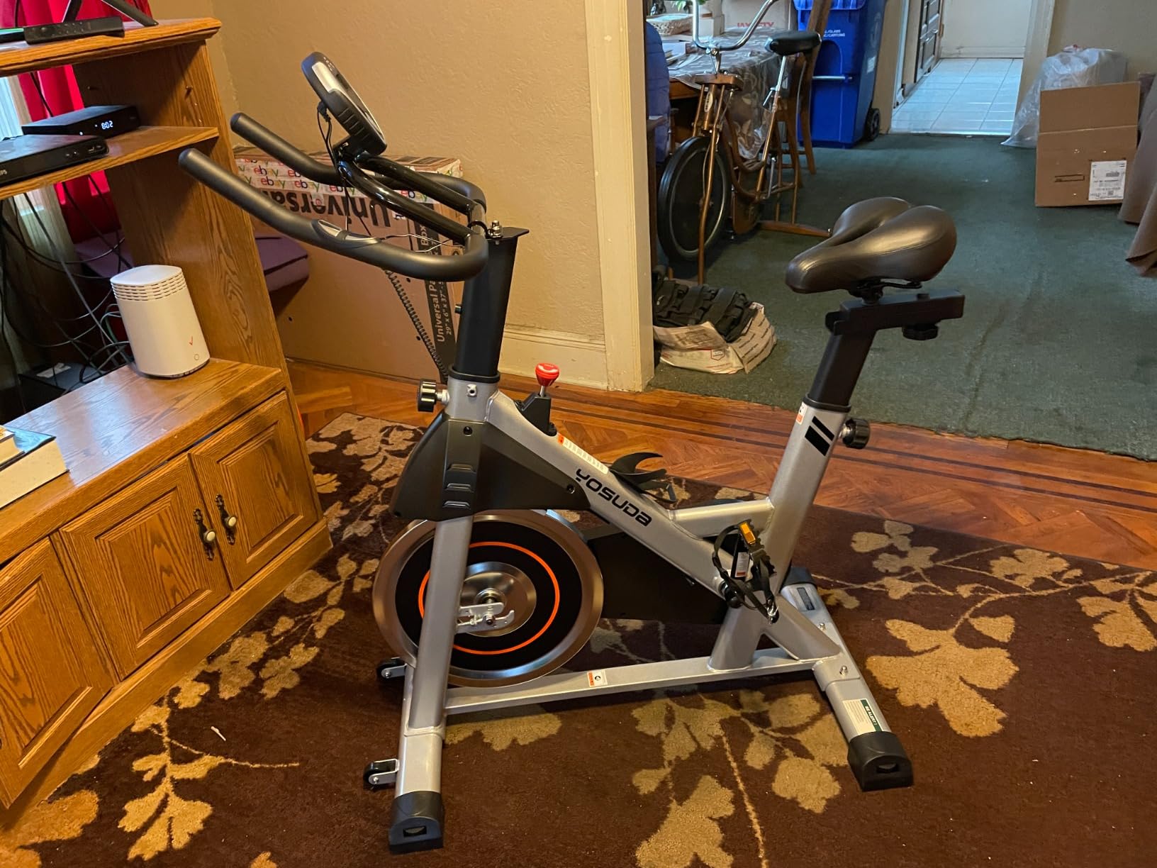 YOSUDA Exercise Bike, Magnetic Friction Stationary Bike with App Training | Indoor Cycling Low Noise Spin Bike for Home with 300 lb Weight Capacity, Tablet Holder and Fitness Course for Weight Loss customer photo 1