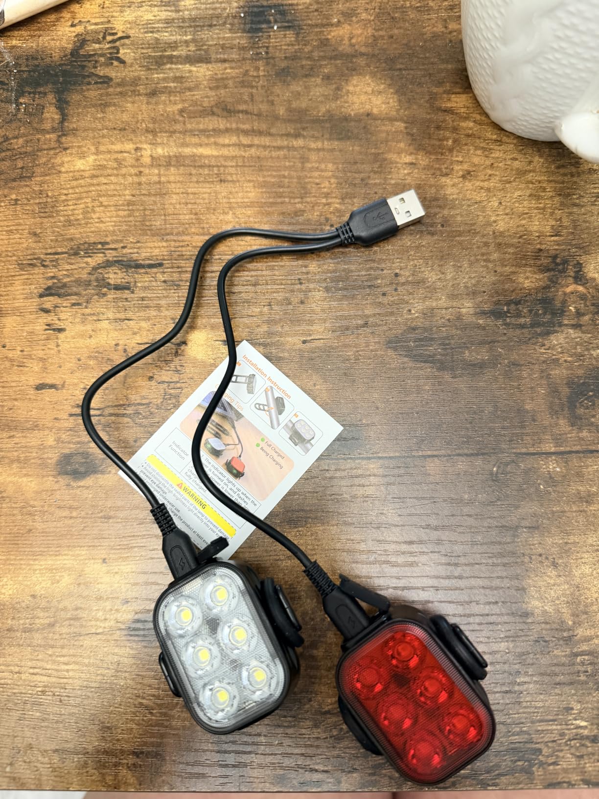 Zewdov Bike Lights for Night Riding, Rechargeable Bike Light Front and Back customer photo 2