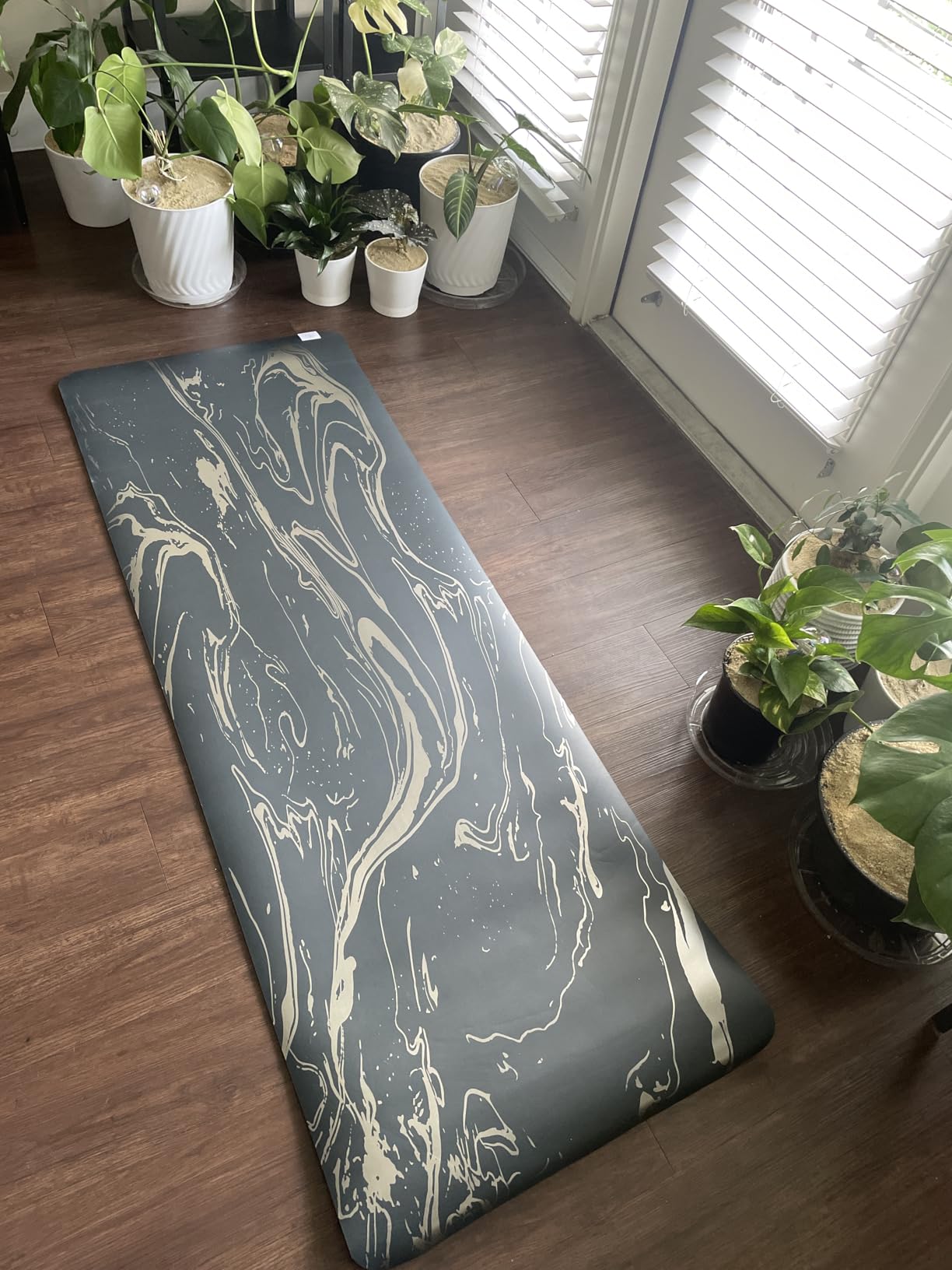 Gaiam Dry-Grip Yoga Mat - 5mm Thick Non-Slip Exercise & Fitness Mat for Standard or Hot Yoga, Pilates and Floor Workouts customer photo 2