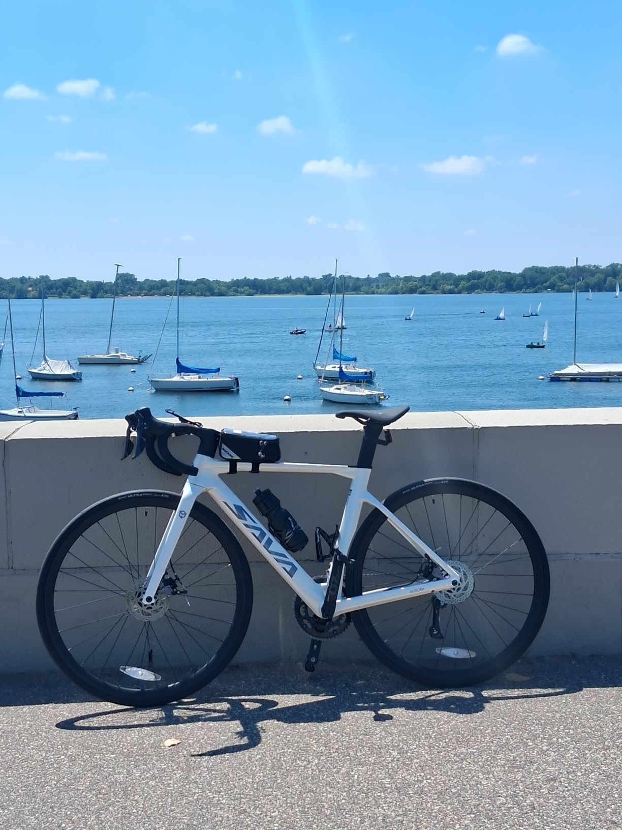 Carbon Disc Road Bike, Integrated Design Racing Bicycle Carbon Frame Carbon Fork with Shimano SORA R3000 Derailleur System 18 Speed Disc Brake Road Bike for Men or Women customer photo 2