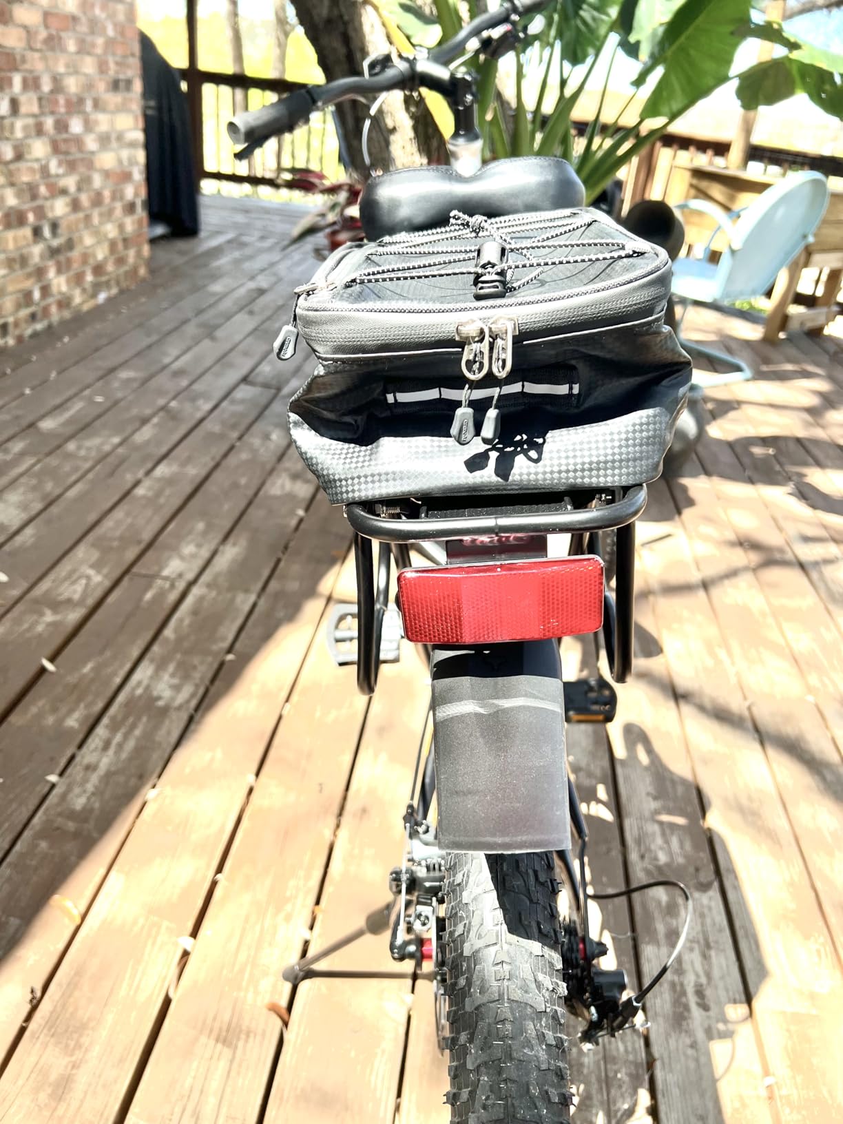 YONTUO Rear Bike Rack, Bike Cargo Rack w/Fender & Large Size Reflective, Quick Release Mountain Road Bicycle Rear Rack, Universal Bike Luggage Rack, Large Capacity Bike Pannier Rack customer photo 1