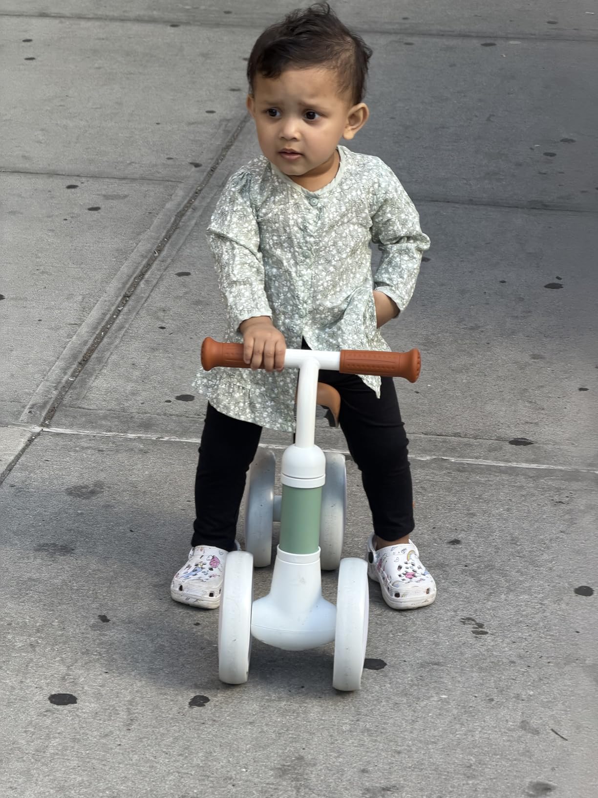 Phobby Baby Balance Bike Ride Toy for 1 2 Years Old Adjustable Seat, Green | 4 Wheels, Sturdy Steel Frame, Non-Slip Handles, Soft PU Seat, Indoor Outdoor Play, First Birthday Gift for Toddler Boys Girls customer photo 1