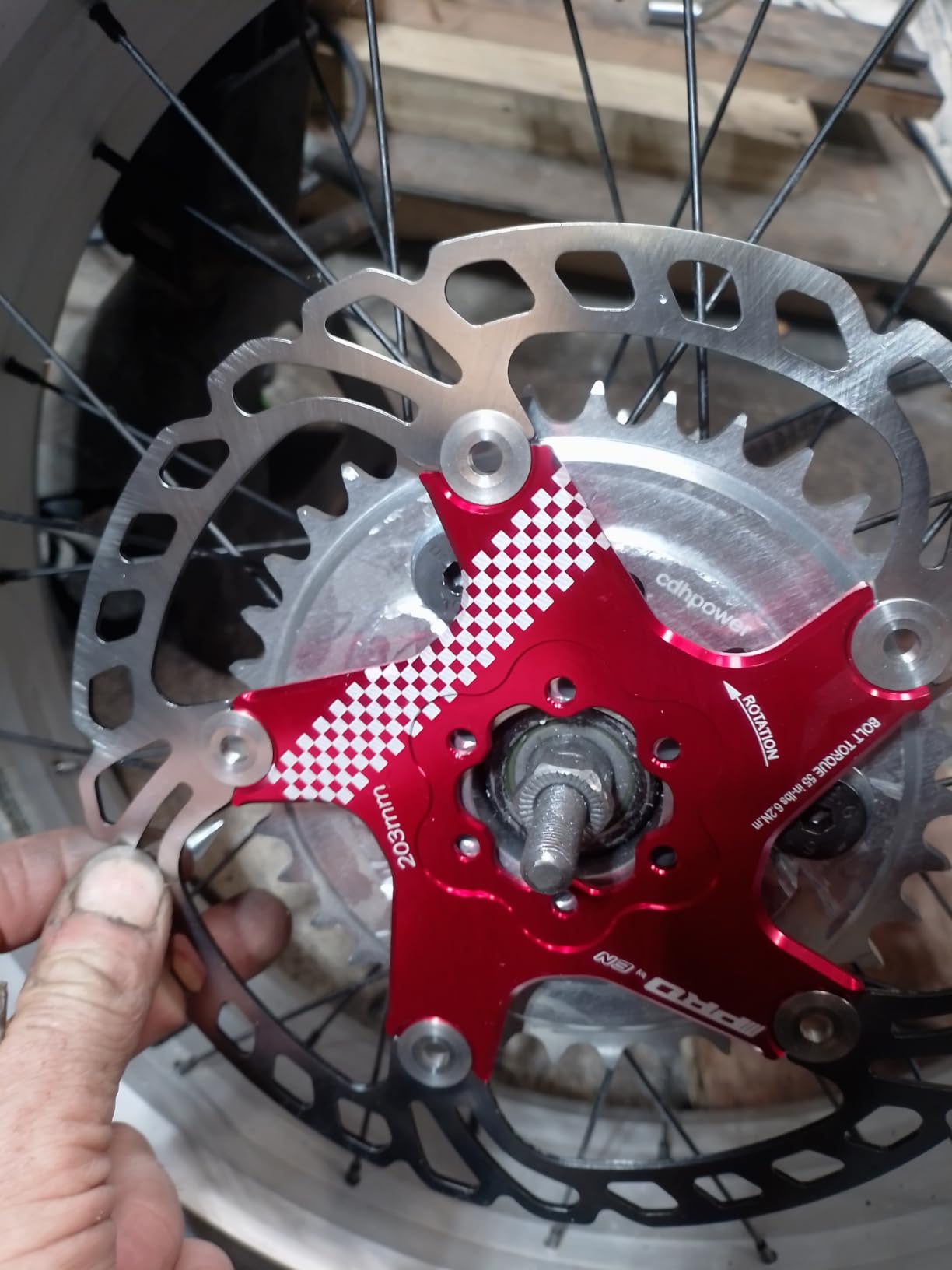 BUCKLOS IIIPRO 140/160/180/203mm Floating Bike Disc Brake Rotor with 6-Bolt, Stainless Steel, 44mm hole spacing, Fits MTB, Road, eBike, BMX, Scooter (Red) customer photo 1
