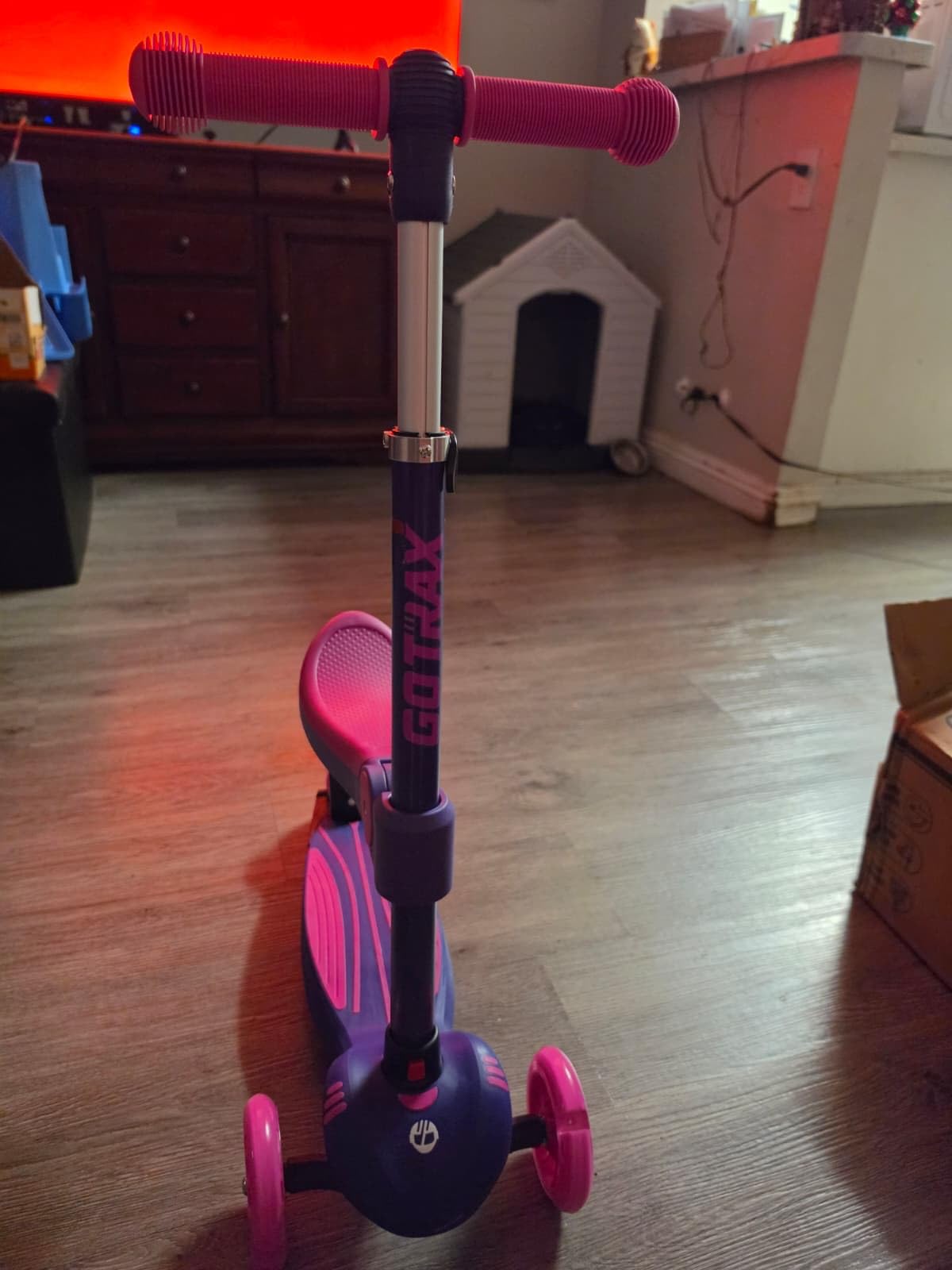 Gotrax KS3 Kick Scooter with Seat, 3 Wheels for Kids Age 2+, Gifts, LED Light-Up Wheels, Adjustable Handlebar, Removable Seat, Lean to Steer, Wide Anti-Slip Deck, Max Load 110 lbs, Boys & Girls customer photo 1