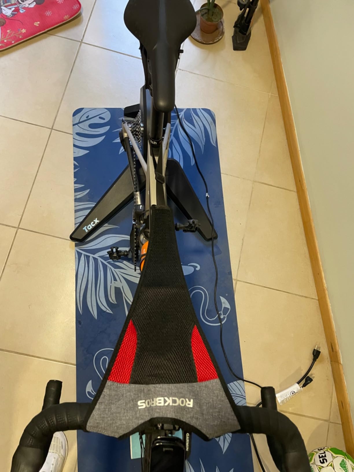 ROCKBROS Bike Sweat Guard, 11'' Wider Bike Trainer Sweat Guard, Sweat Net for Indoor Cycling Training customer photo 1