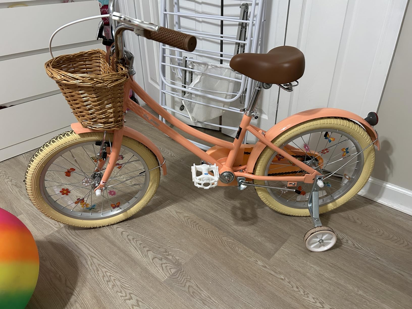 Glerc Little Molly 12-20 Inch Kids Retro Cruiser Bike for 2-13 Year Old with Wicker Basket & Training Wheels/Kickstand, Multiple Colors customer photo 2