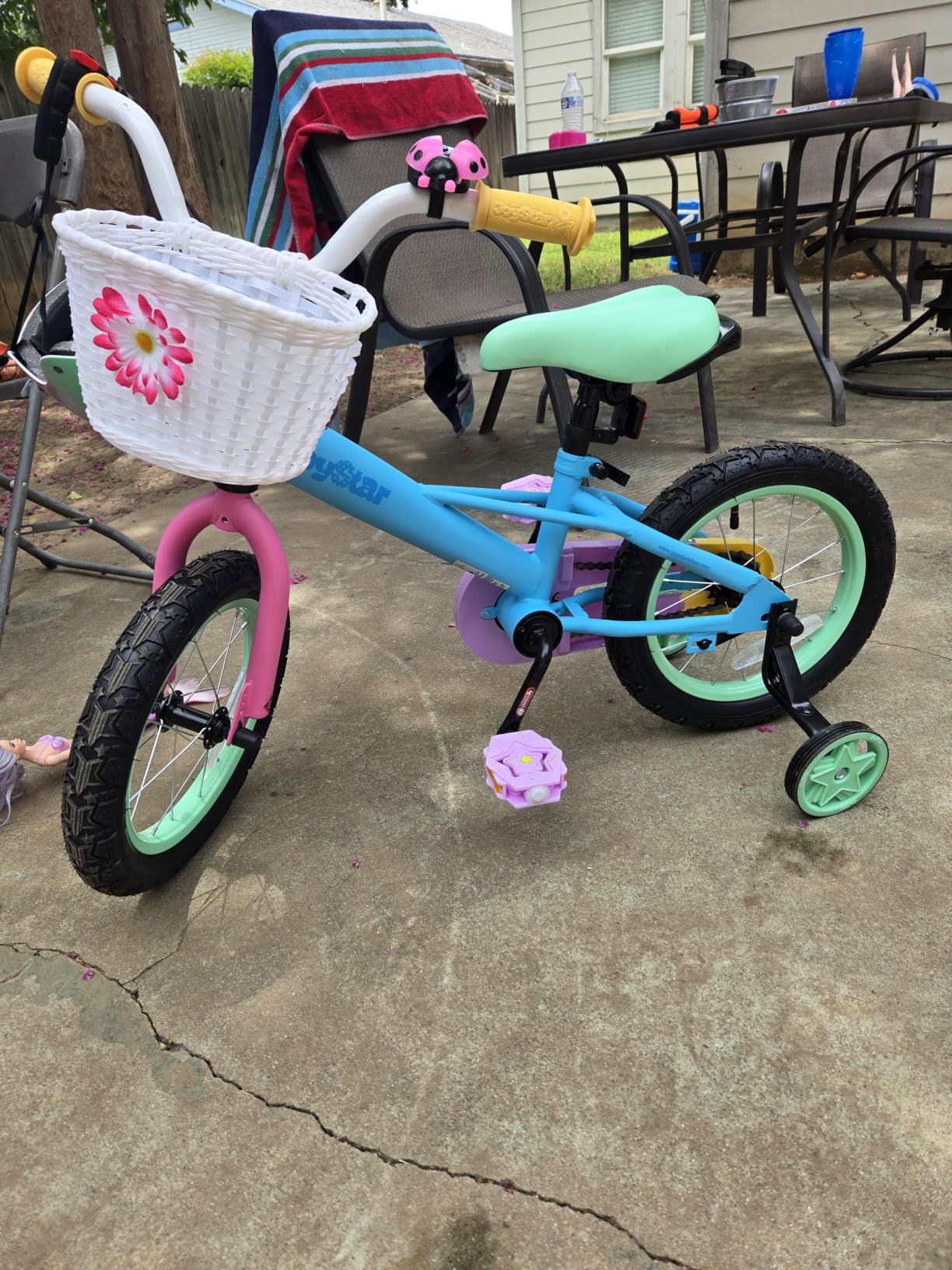 JOYSTAR Macaroon 12-18 Inch Kids Bike for 2-9 Years Girls | Toddler Girls Bike with Training Wheels & Basket, Rainbow Bikes, Children Bicycle customer photo 2