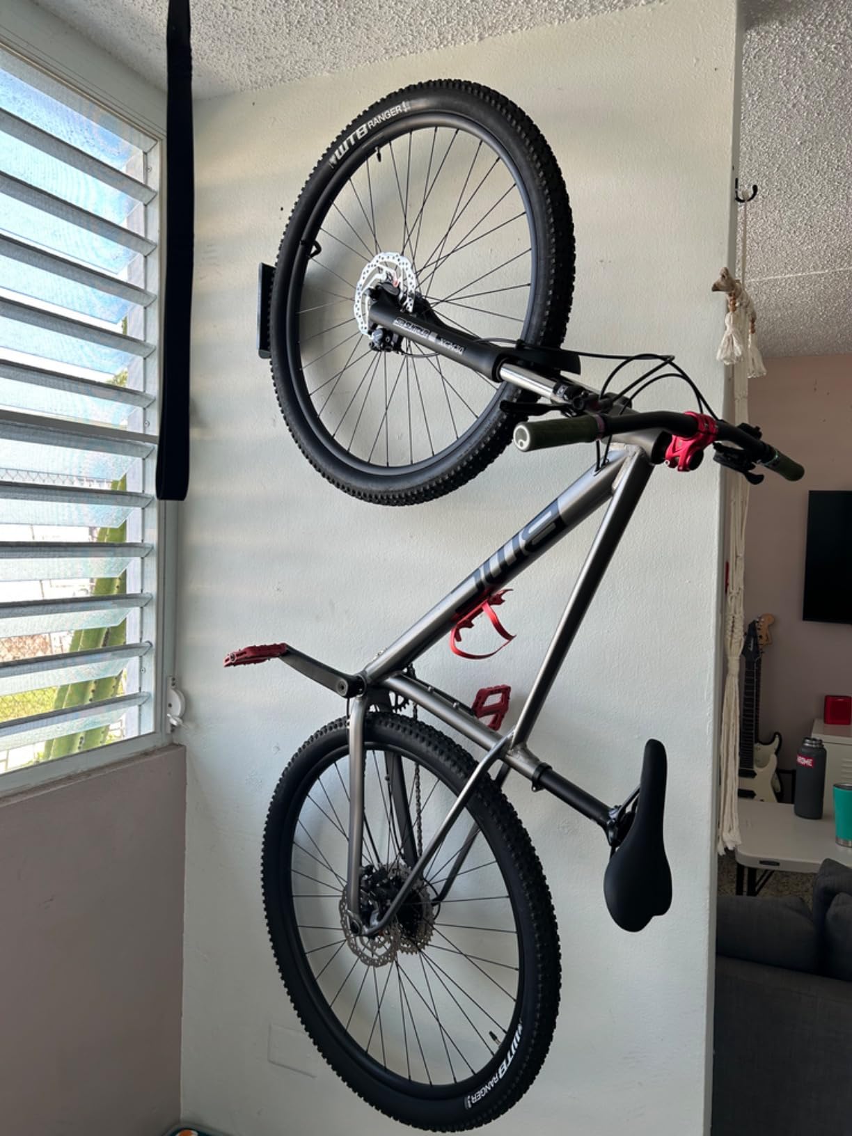 FEEDBACK SPORTS | Velo Hinge 2.0 (Single) Pivoting Swivel Bike Wall Mount | Vertical Bicycle Hanger | Garage Fold Away Bike Hook | Road, Gravel, Mountain Bike Compatible customer photo 1