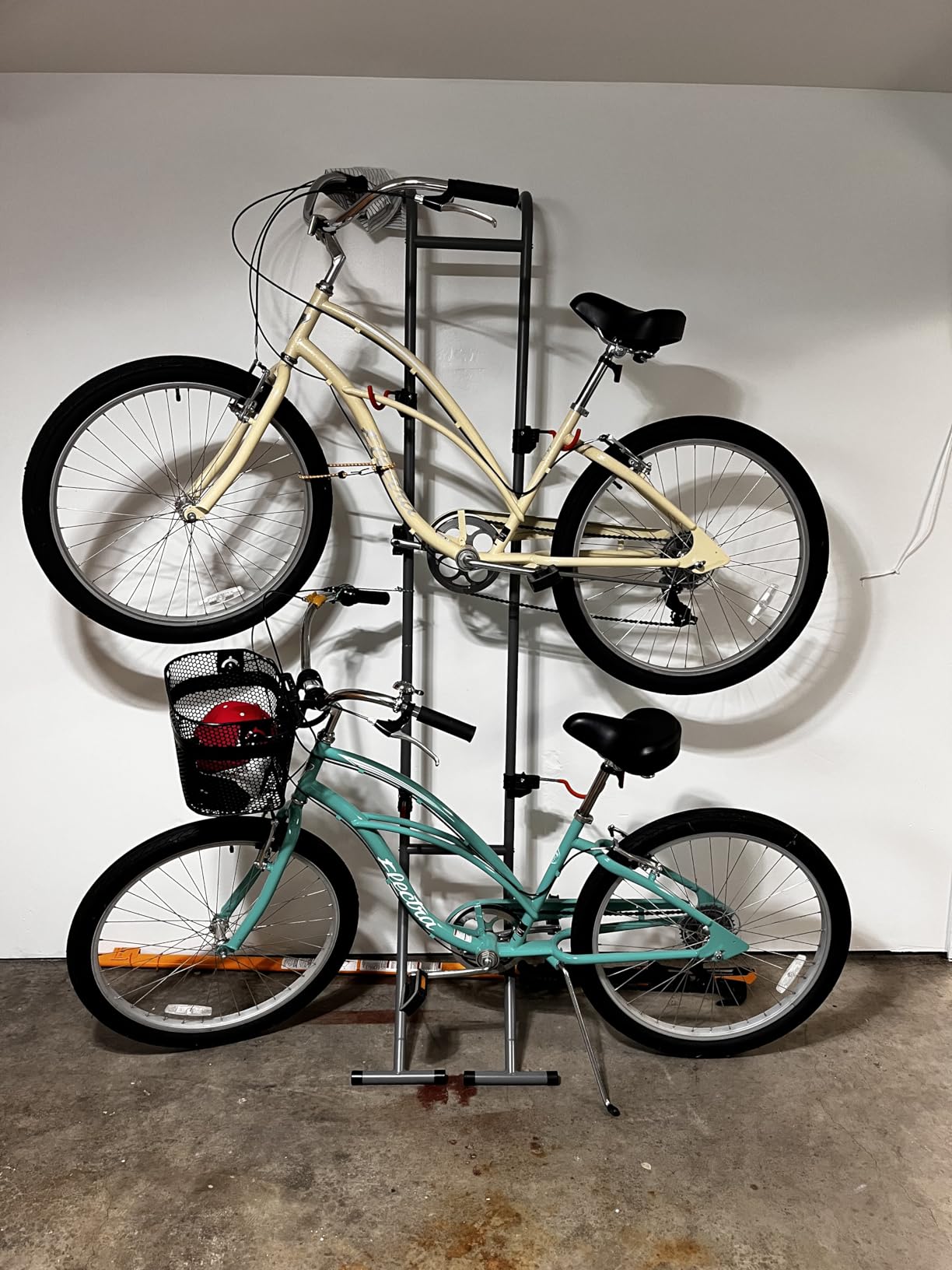Suchtale 2 Bike Rack, Bicycle Rack, Bike Storage Rack for Garage, Gravity Bike Stand, Indoor Bike Organizer, Floor Vertical Bicycle Holder, Adjustable Wall Mount Cycle Hanger for Road Mountain Bikes customer photo 1