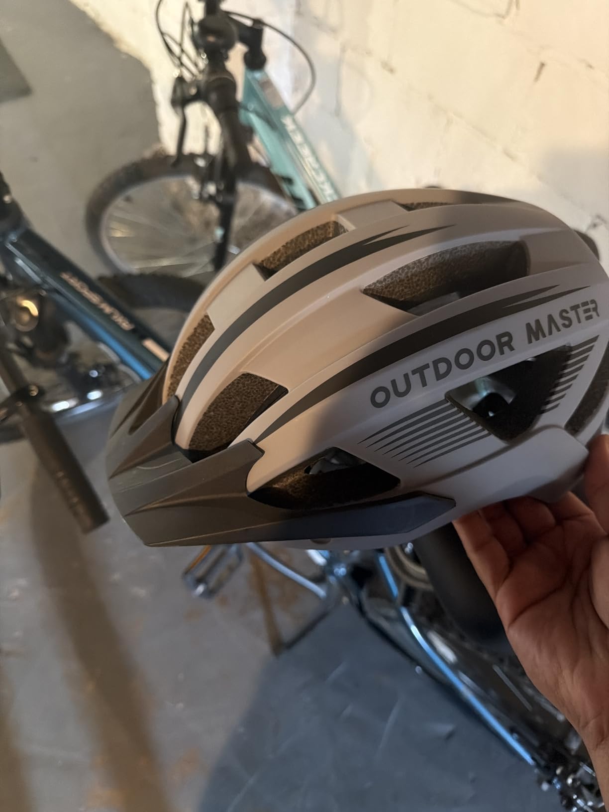 OutdoorMaster Adult Bike Helmet LED Light & Magnetic Goggles | Rechargeable Rear LED Light, Detachable Magnetic Goggles, Removable Sun Visor, Breathable Padding, Lightweight, Fit Well customer photo 2