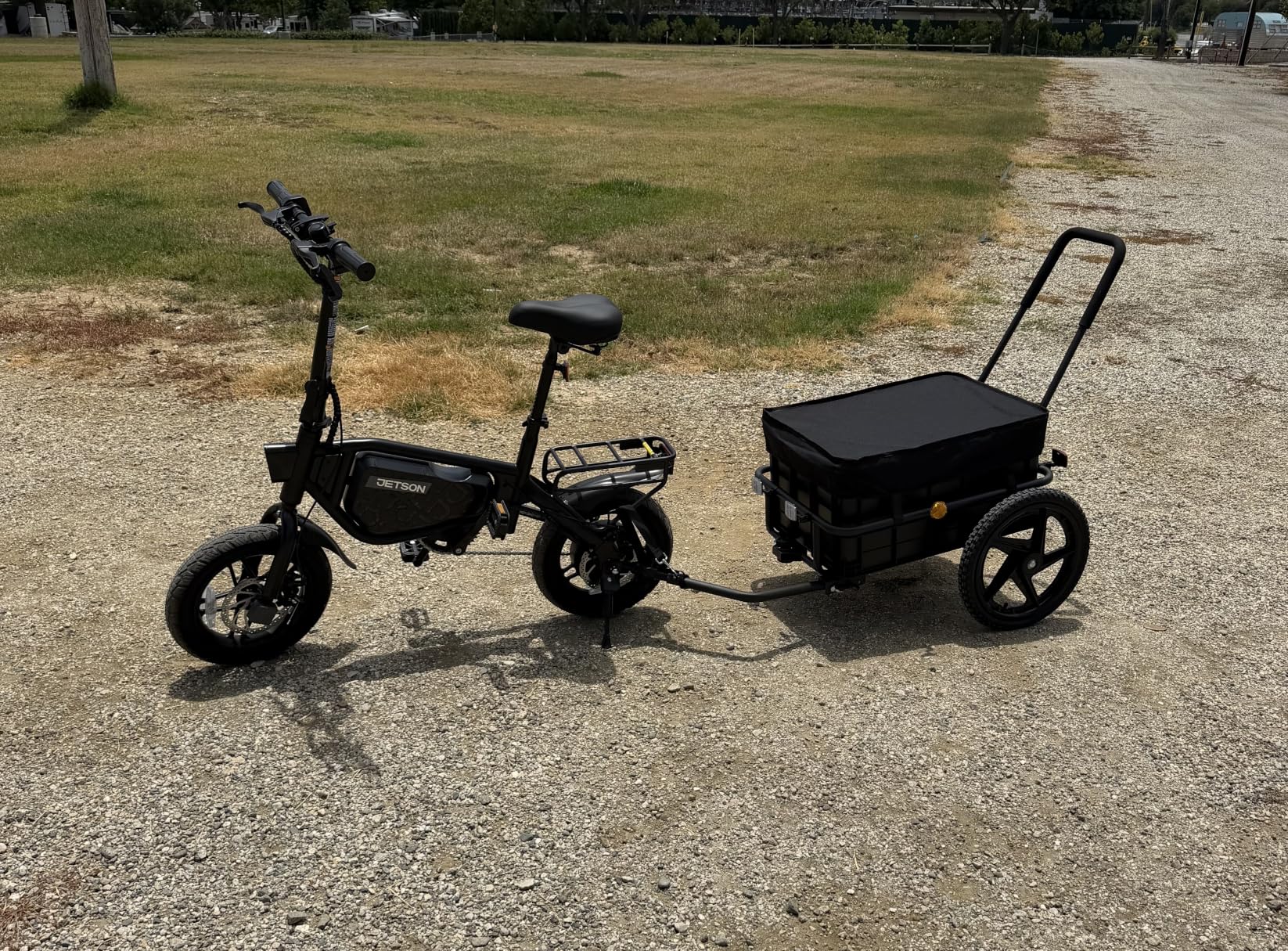 Xspec 2-in-1 Bike Cargo Trailer Pushcart, Bicycle Trailer with Removable Box and Waterproof Cover, Black, Pushcart Stroller with Tow Hitch and Removable Handlebar customer photo 1
