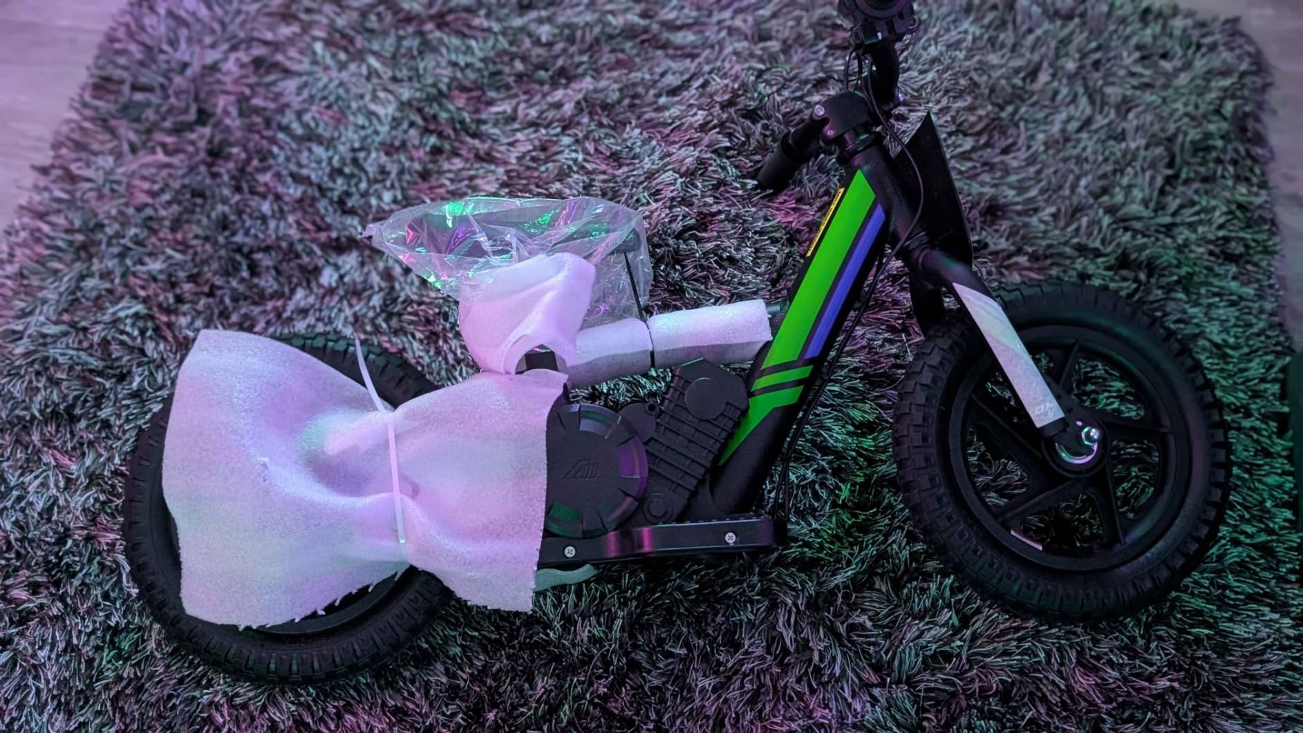 AIII Lightweight Electric Dirt Bike for Kids, 340W Powerful Racing Grade Motorcycle Up to 12MPH, 24V Detachable Battery, 16-Inch Off-Road Tires, 3-Speed Modes Mini Motocross Bike for Ages 5-8 customer photo 2