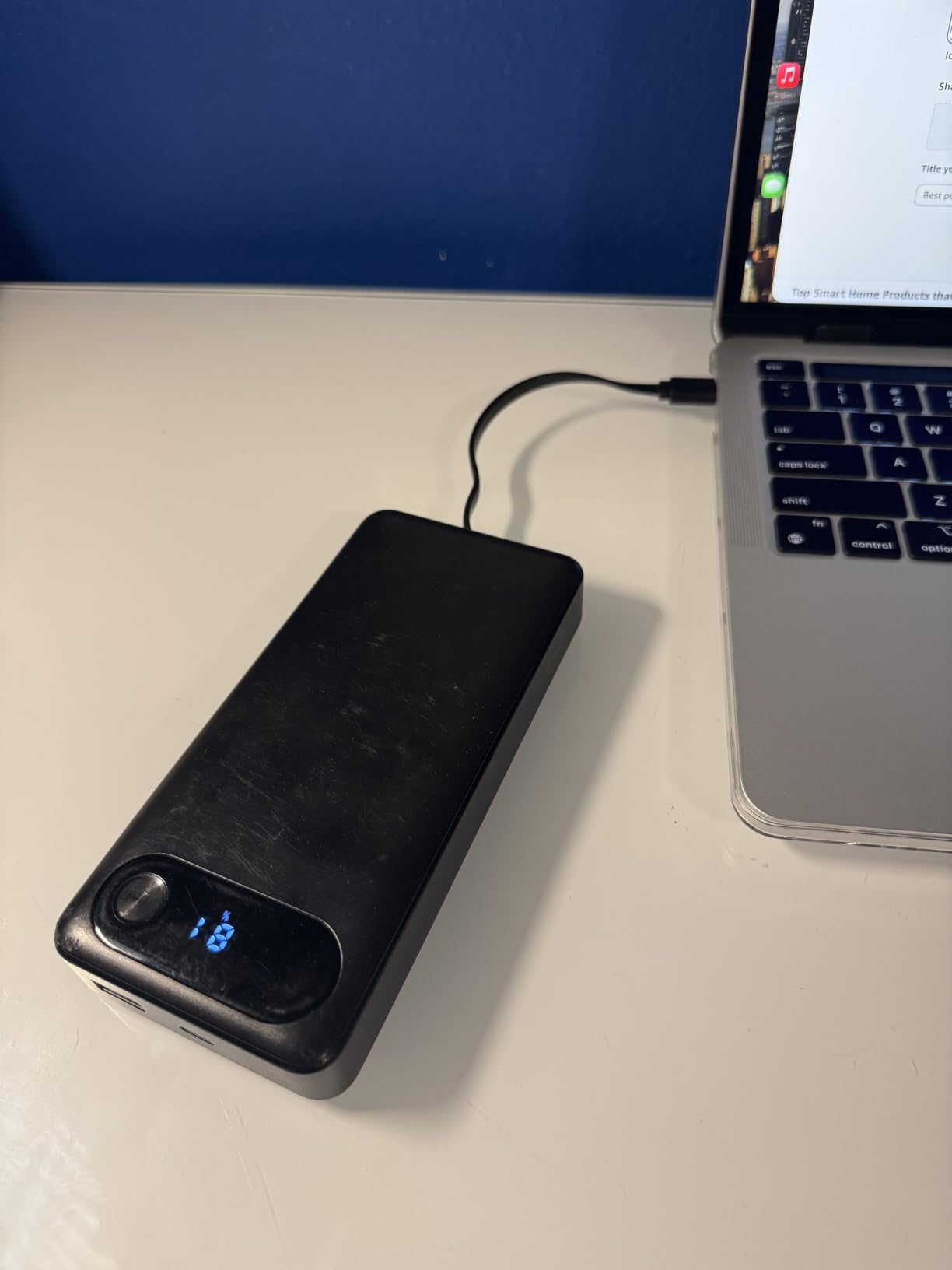Anker Power Bank, 20,000mAh Travel Essential, Built-in USB-C Cable(Black) customer photo 1
