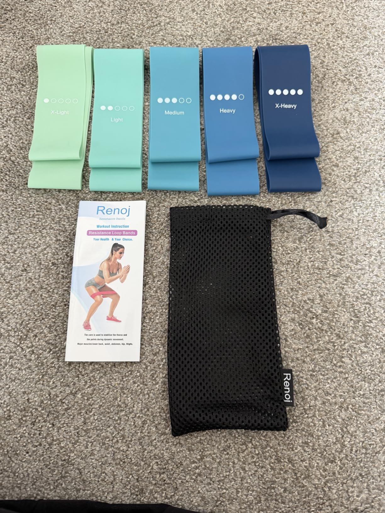 Resistance Bands for Working Out, 5-Pack Elastic Loop Exercise Bands for Strength Training Stretching, Home Gym Equipment for Pilates Yoga Physical Therapy, Leg Glute Arm Workout Kit for Women Men customer photo 2