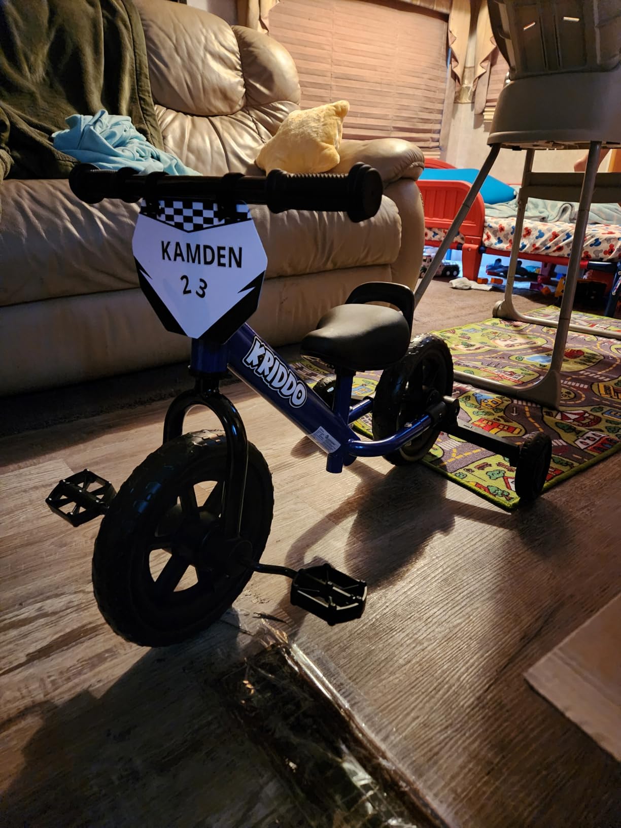 KRIDDO 2-in-1 Tricycle and Balance Bike for 2 Year Old with Training Wheels | Detachable Pedals and Stowable Training Wheels, DIY Plate, Riding Trikes Toy for Ages 18 Months to 3 Years customer photo 2