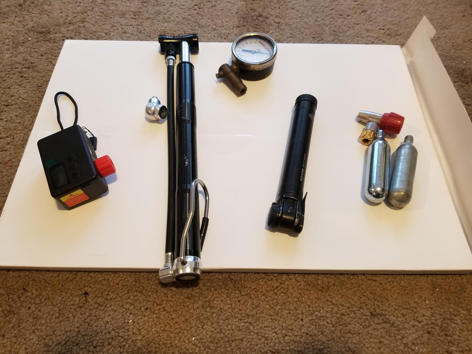 GPUTEK Mini Bike Pump Electric for Presta and Schrader Valves Bicycle Tire customer photo 2