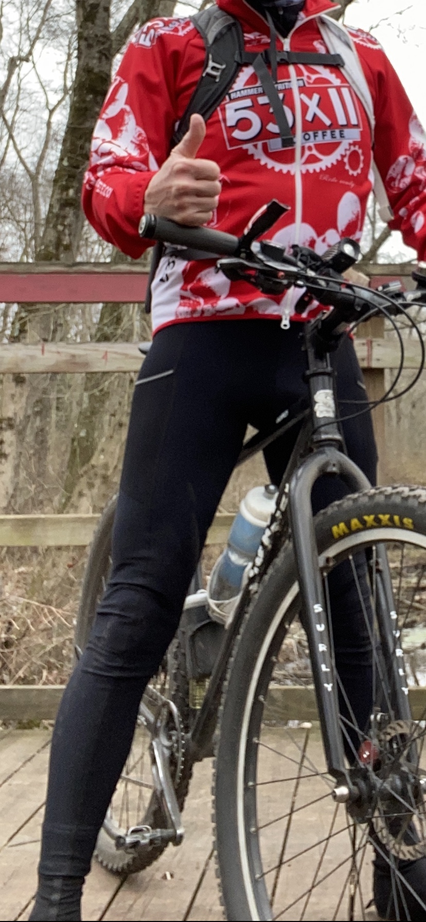 MY KILOMETRE Gravel Men Thermal Bib Tights Winter Cycling Bib Pants with Side Pockets customer photo 1