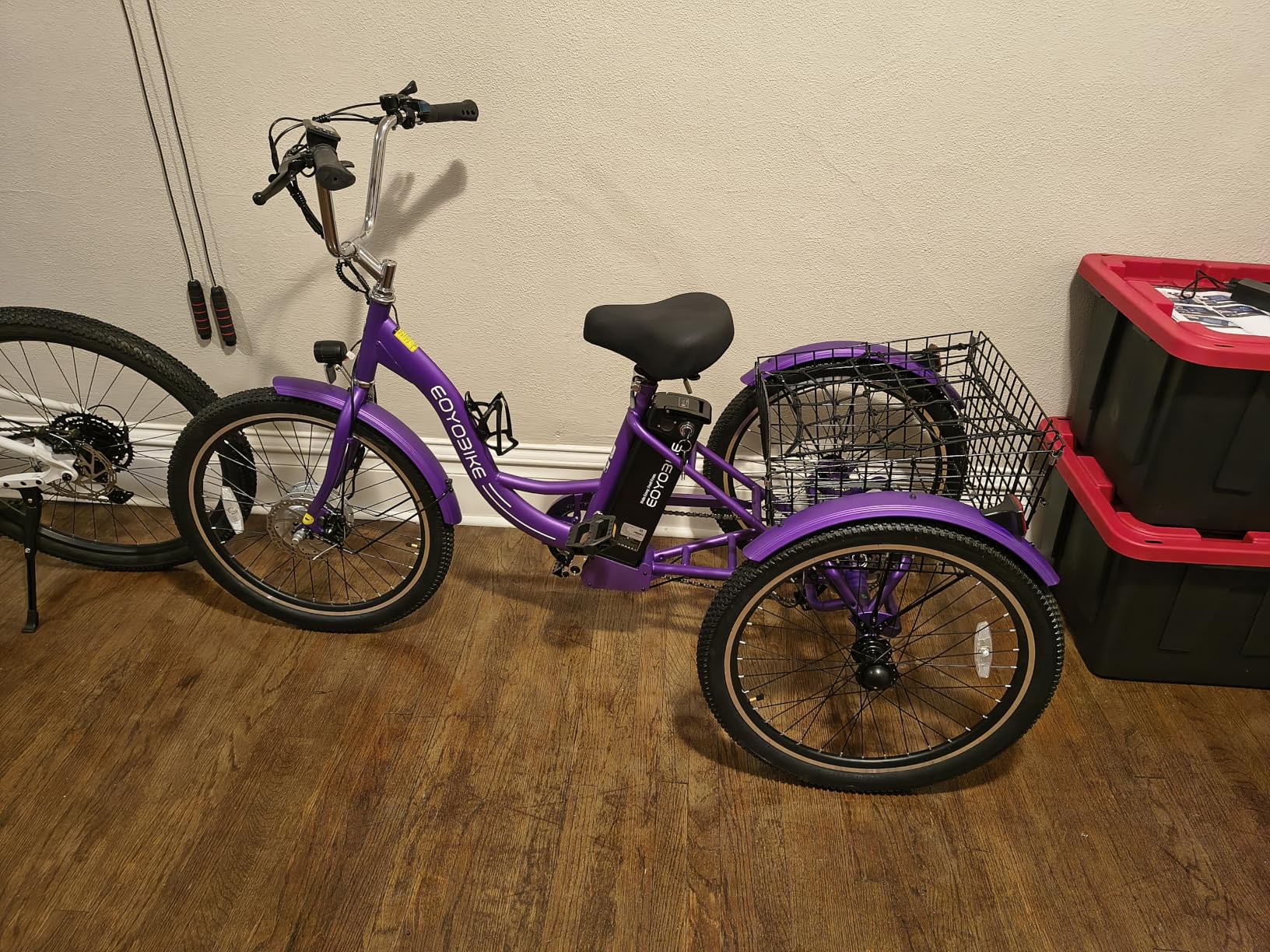 MOONCOOL Adult Electric Tricycle, 350W Front Drive Motor (Peak 700W), 15.5MPH E-Trike, Removable 36V 10.4Ah Battery, Max 60 Miles, 7-Speed 3 Wheel Electric Bike customer photo 1